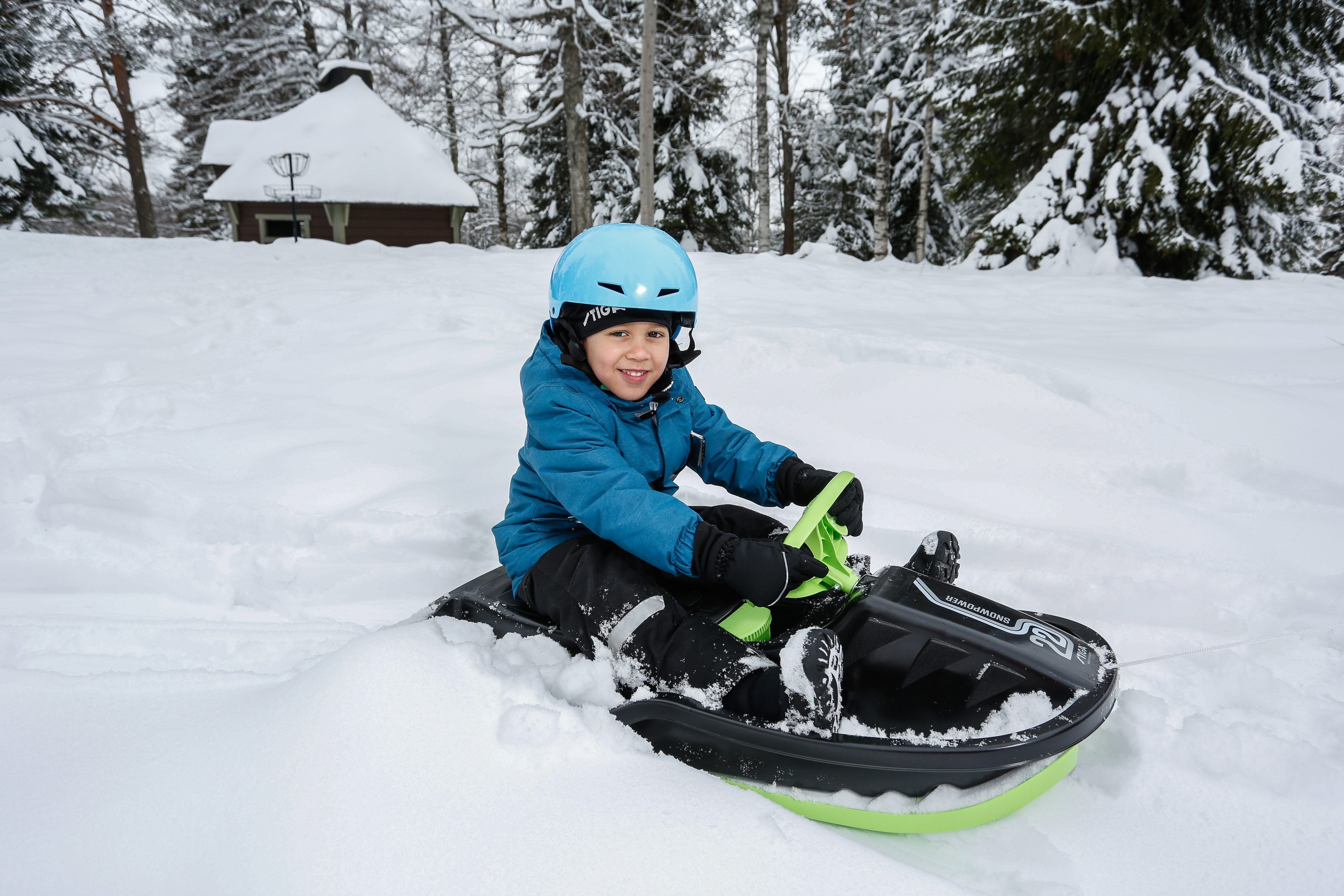 STIGA Sports Lenkschlitten Snow Power Lenkrodel, Leichter Sportrodel für Kinder aus Kunststoff