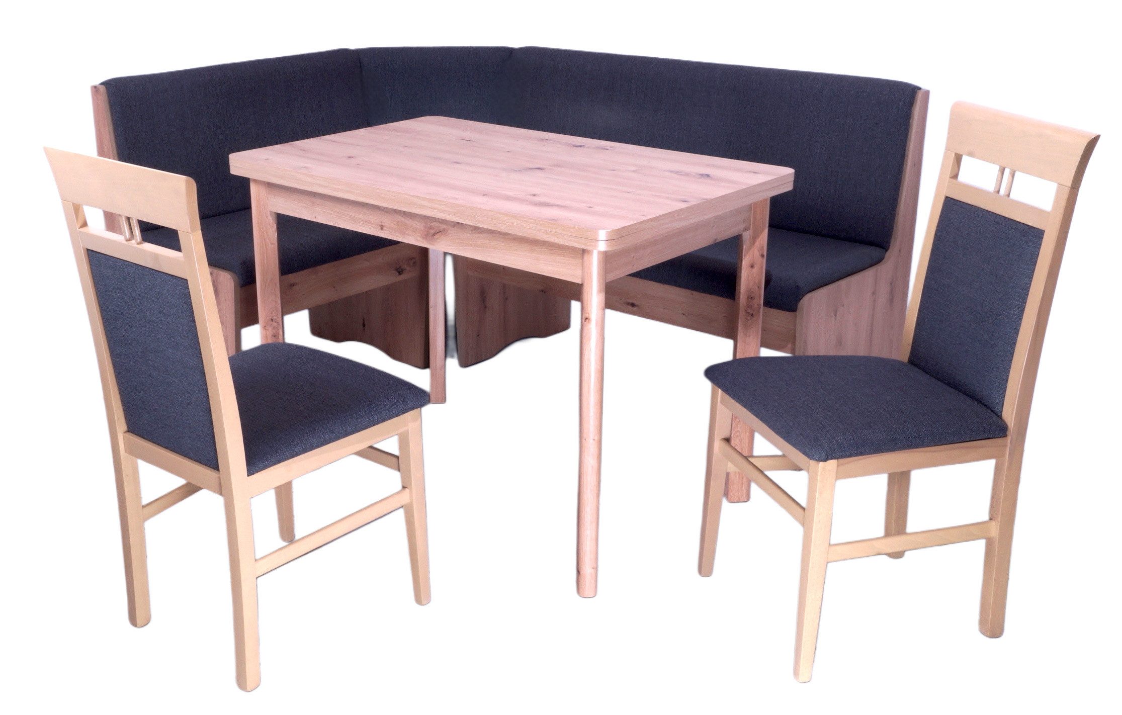 Stolebaenk Eckbankgruppe Duisburg PE/MAIB Artemis, (Eckbankgruppe, 1xEckbank, 1x Tisch, 2 x Stuhl)