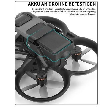 yozhiqu Batteriehalter für DJI Avata, Zubehör für Drohnenflugbatterien Zubehör Drohne (Verstärktes, verriegelndes, sich lösendes Faltschnallenzubehör)