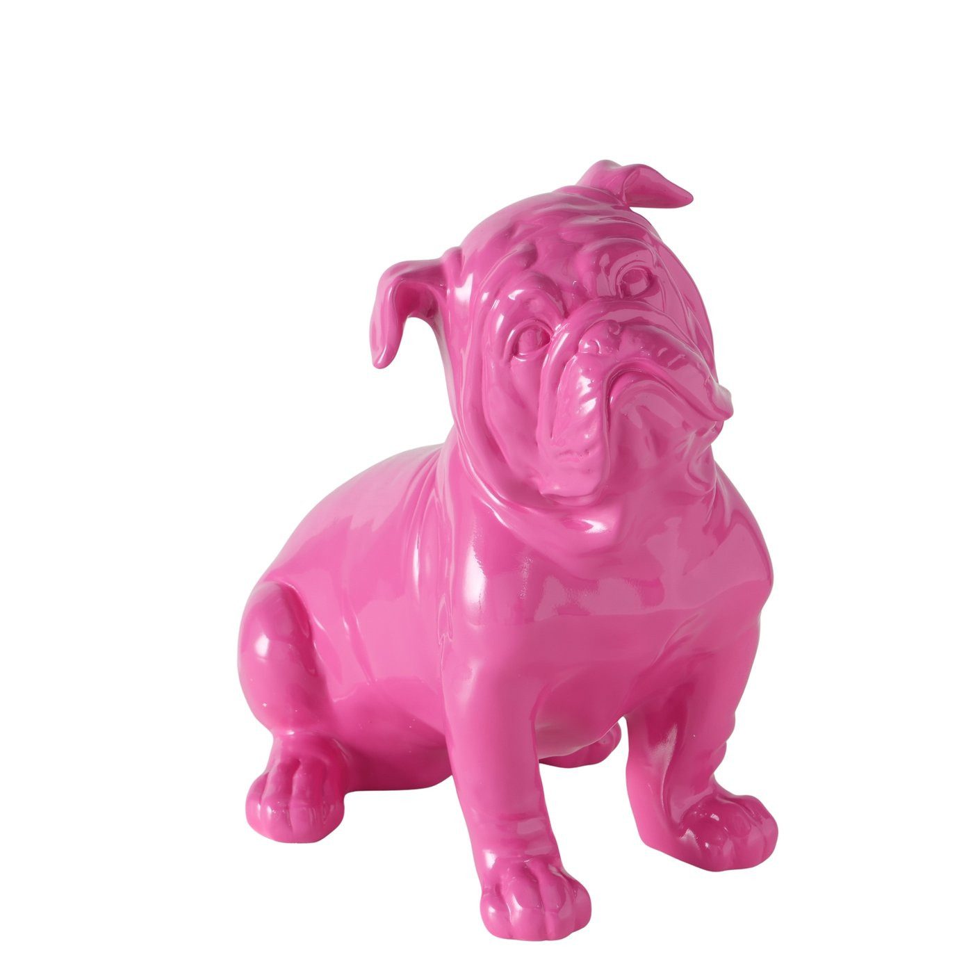 MF Tierfigur Figur Bully Pink Glanzoptik 32cm Dekofigur Glamour Hund (1 St)