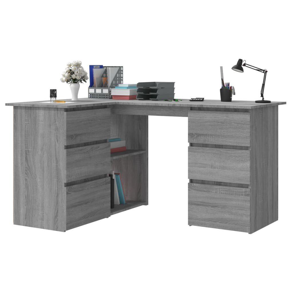 Grau cm Sonoma Eckschreibtisch Holzwerkstoff Schreibtisch furnicato 145x100x76