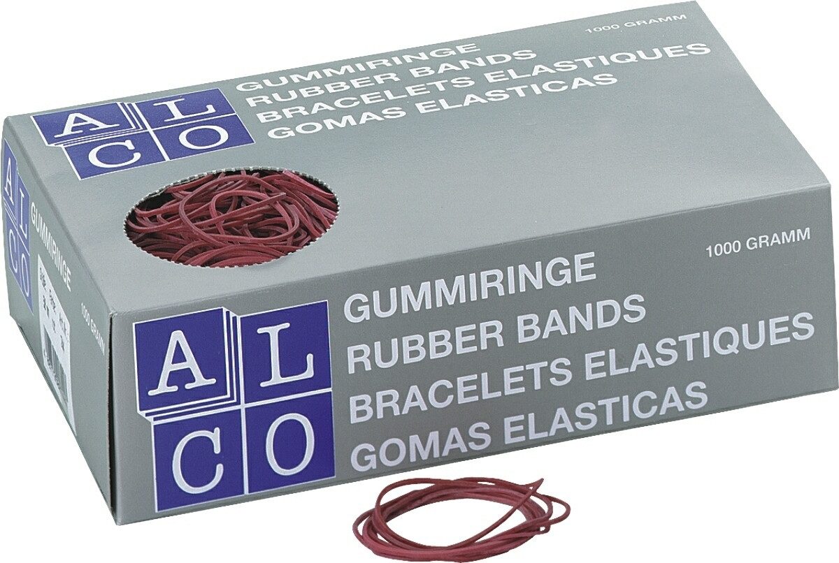 ALCO Gummibänder Gummiringe 85mm 1000g rot