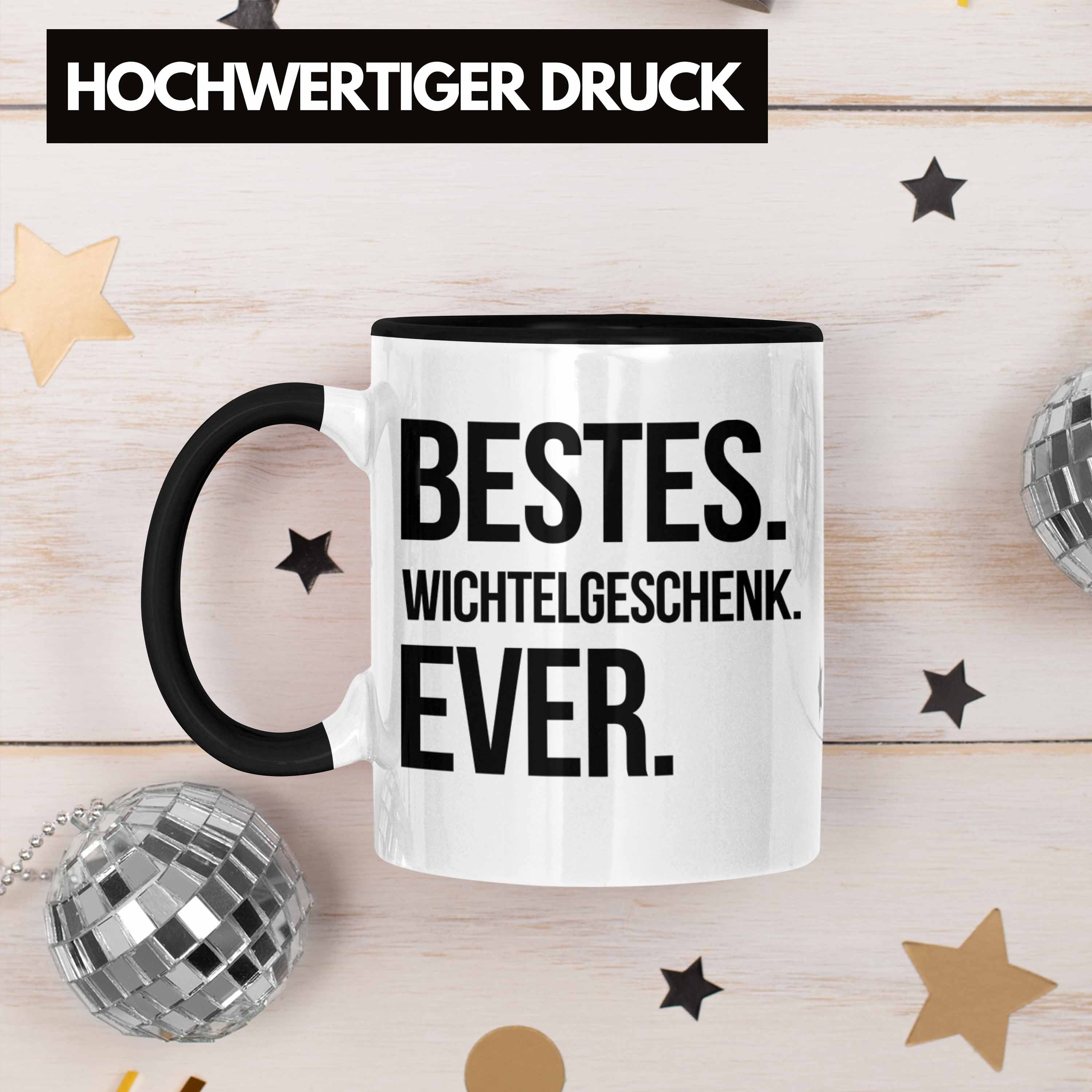 Trendation Tasse Wichtelgeschenk für Frauen Weihnachten Wichteln Geschenk Schwarz Best Kollegen