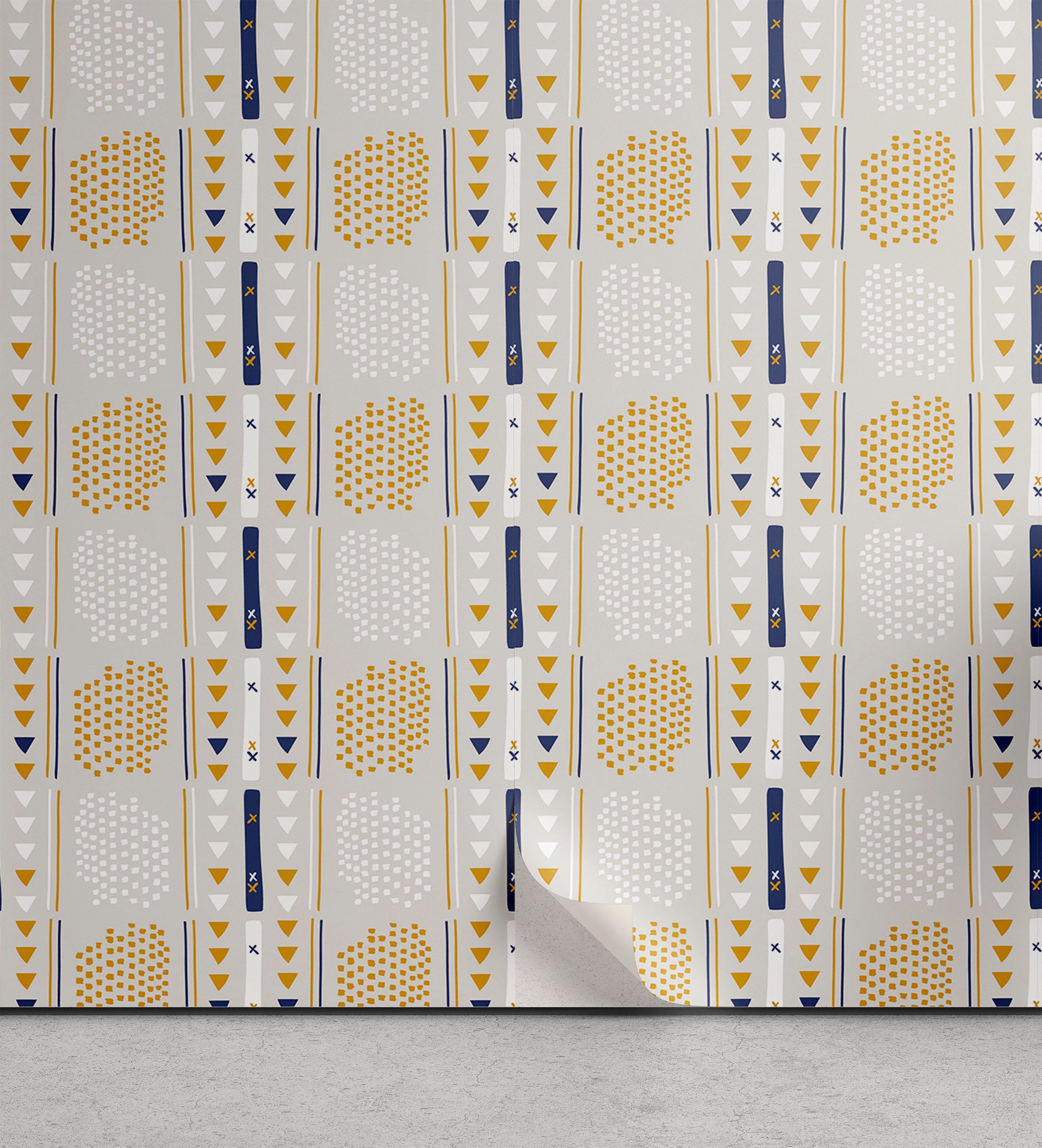 Formation Abakuhaus Gelb Weiß selbstklebendes Vinyltapete Wohnzimmer Küchenakzent, abstrakte und