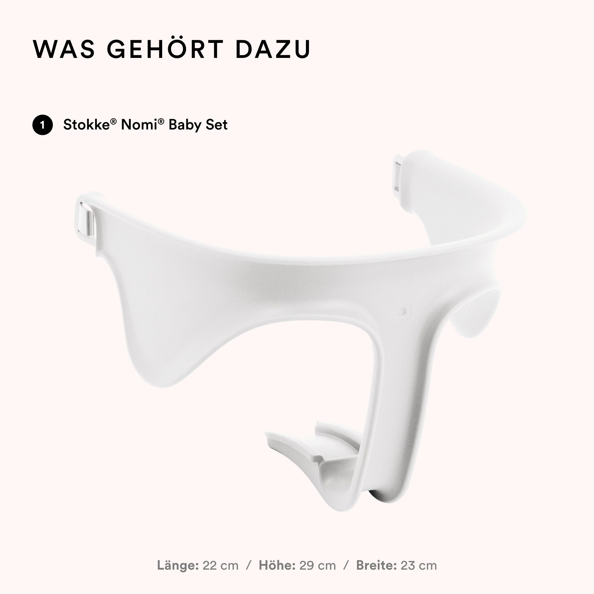 Stokke Hochstuhlaufsatz Nomi® Baby Set für Nomi Hochstuhl, ein schützender Arm um dein Baby