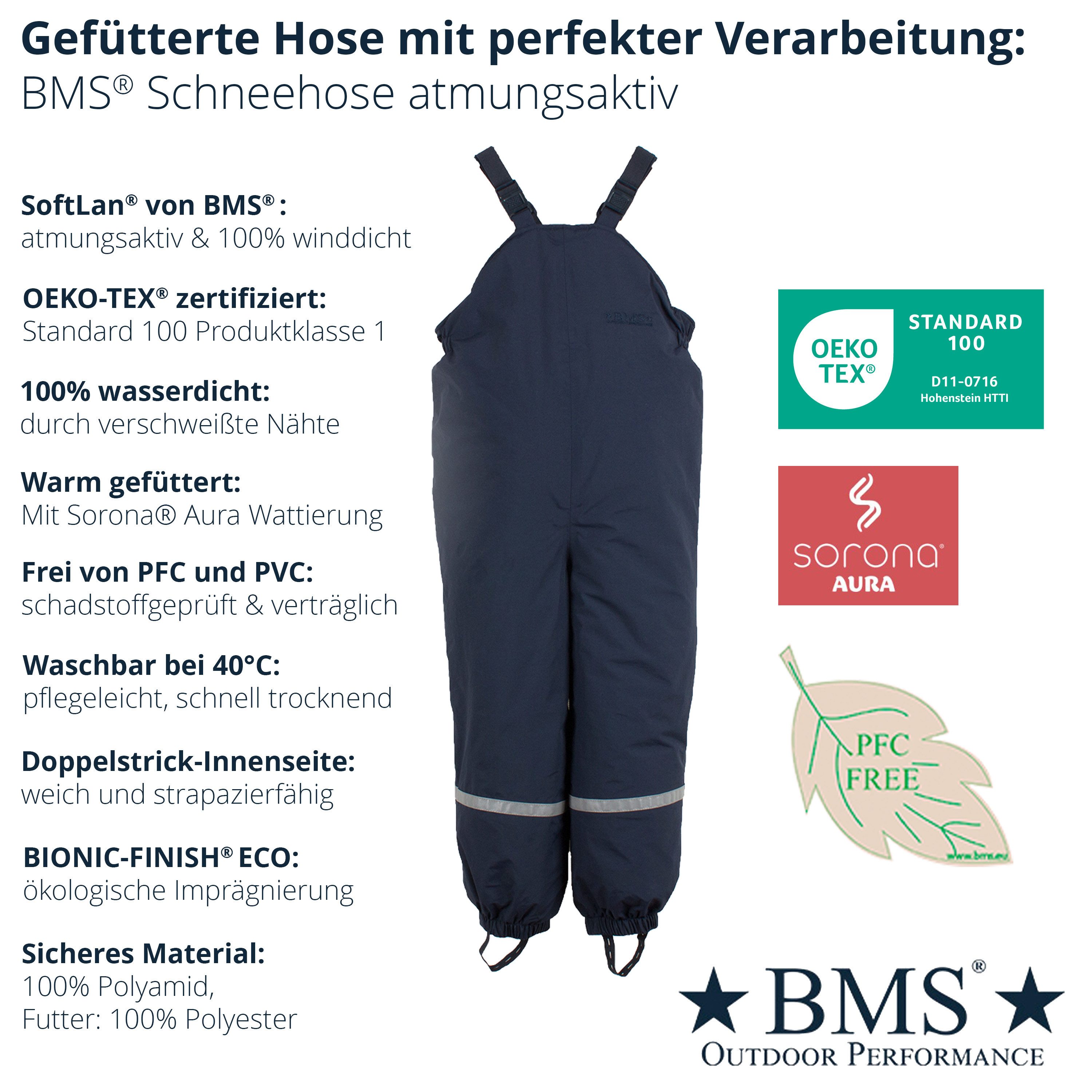 BMS Schneehose BMS Schneehose mit Latz 100% wasserdicht und atmungsaktiv
