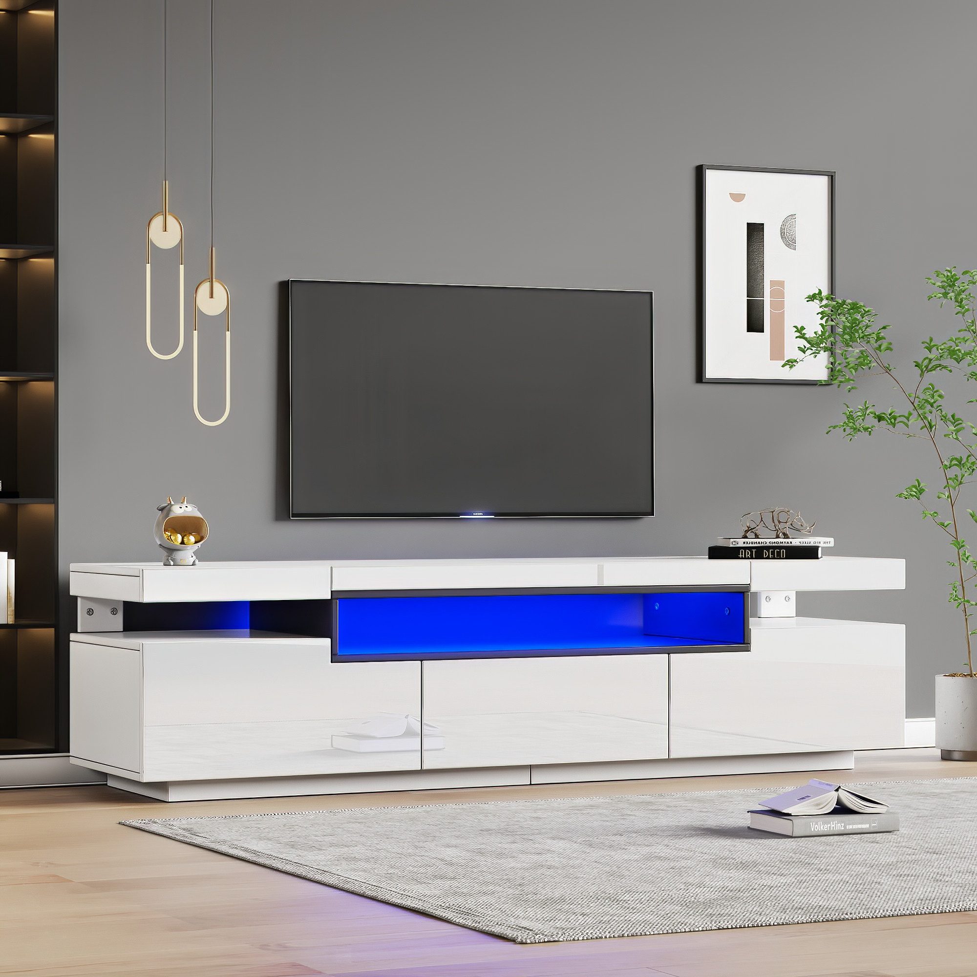 HAUSS SPOLE TV-Schrank 160x39x42cm mit LED-Beleuchtung günstig online kaufen