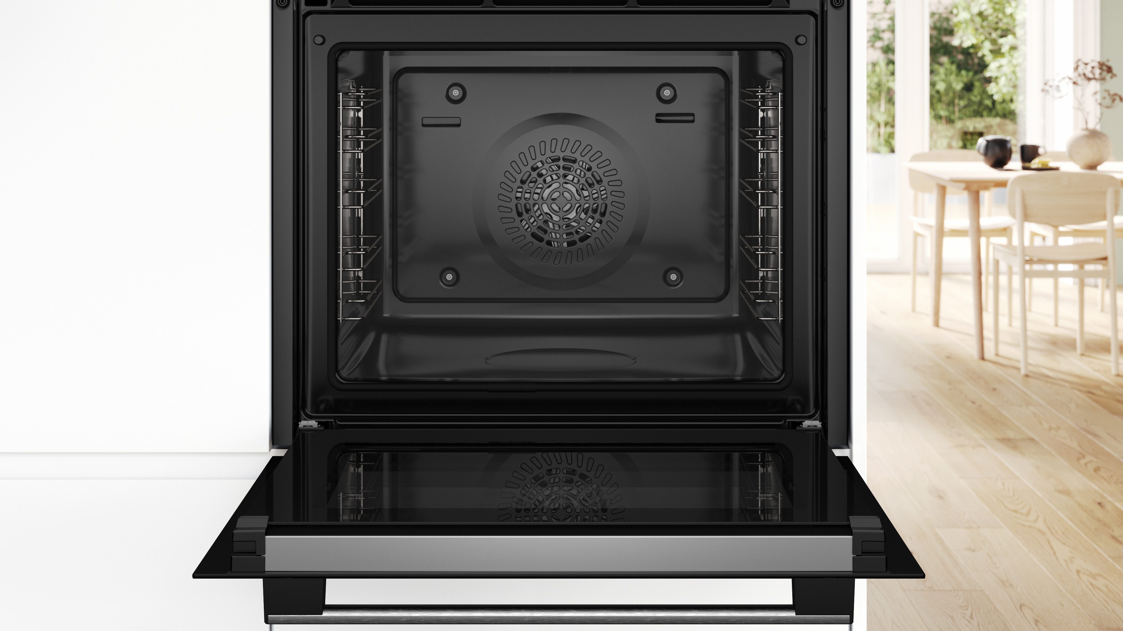 BOSCH Pyrolyse Backofen Serie 6 HBG578BS3, mit Teleskopauszug nachrüstbar, Air Fry für knsuprige Lebensmittel & automatische Selbstreinigung
