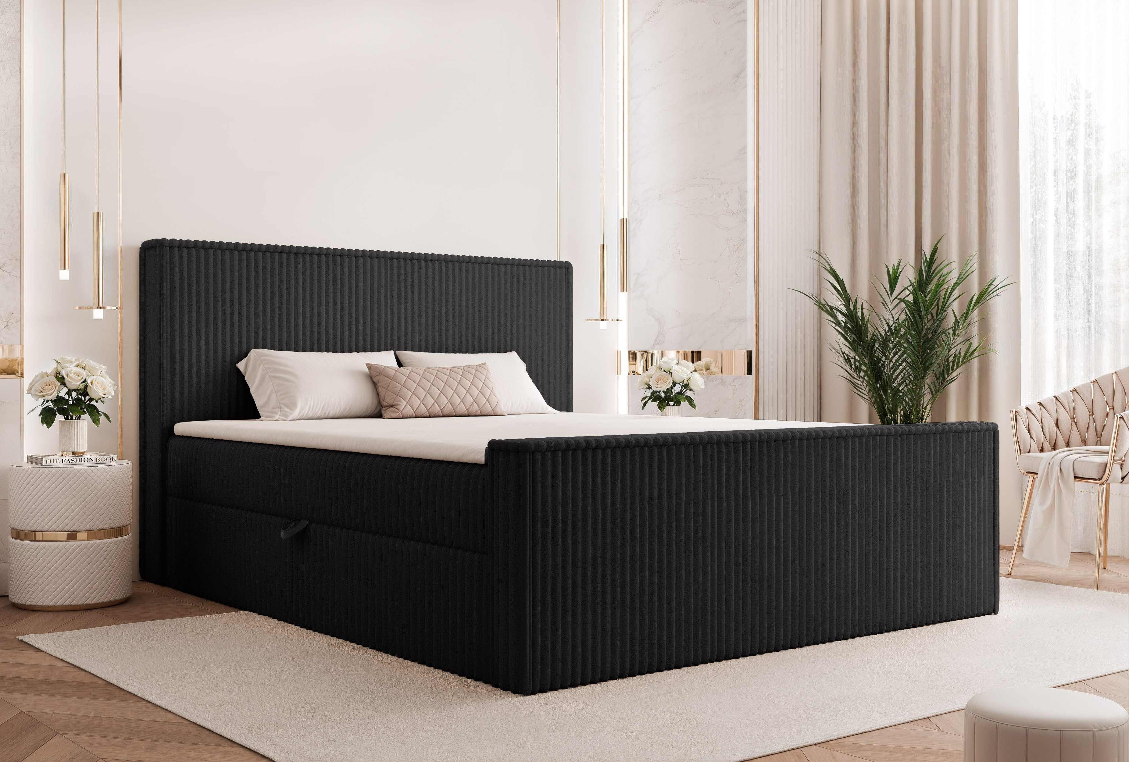 yourhouse24 Boxbett Bett HIUMA I mit Bettkasten (Bett mit Stauraum), inkl. Bettkasten und Topper