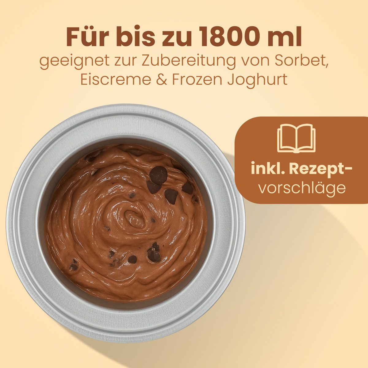 ProfiCook Eismaschine PC-ICM 1140, für bis zu 1800ml Eiscreme, Eis in 20-45 Min.