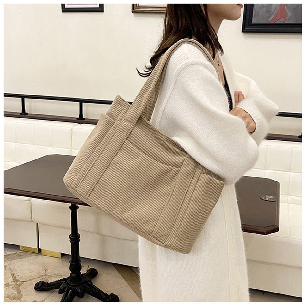 Coonoor Schultertasche Cord Tasche Damen,Tote Bag,Handtasche,Shopper Tasche Laptoptasche, für Bummeln Arbeit Schule Gym Halloween Weihnachtsgeschenk – Bild 3 von 5