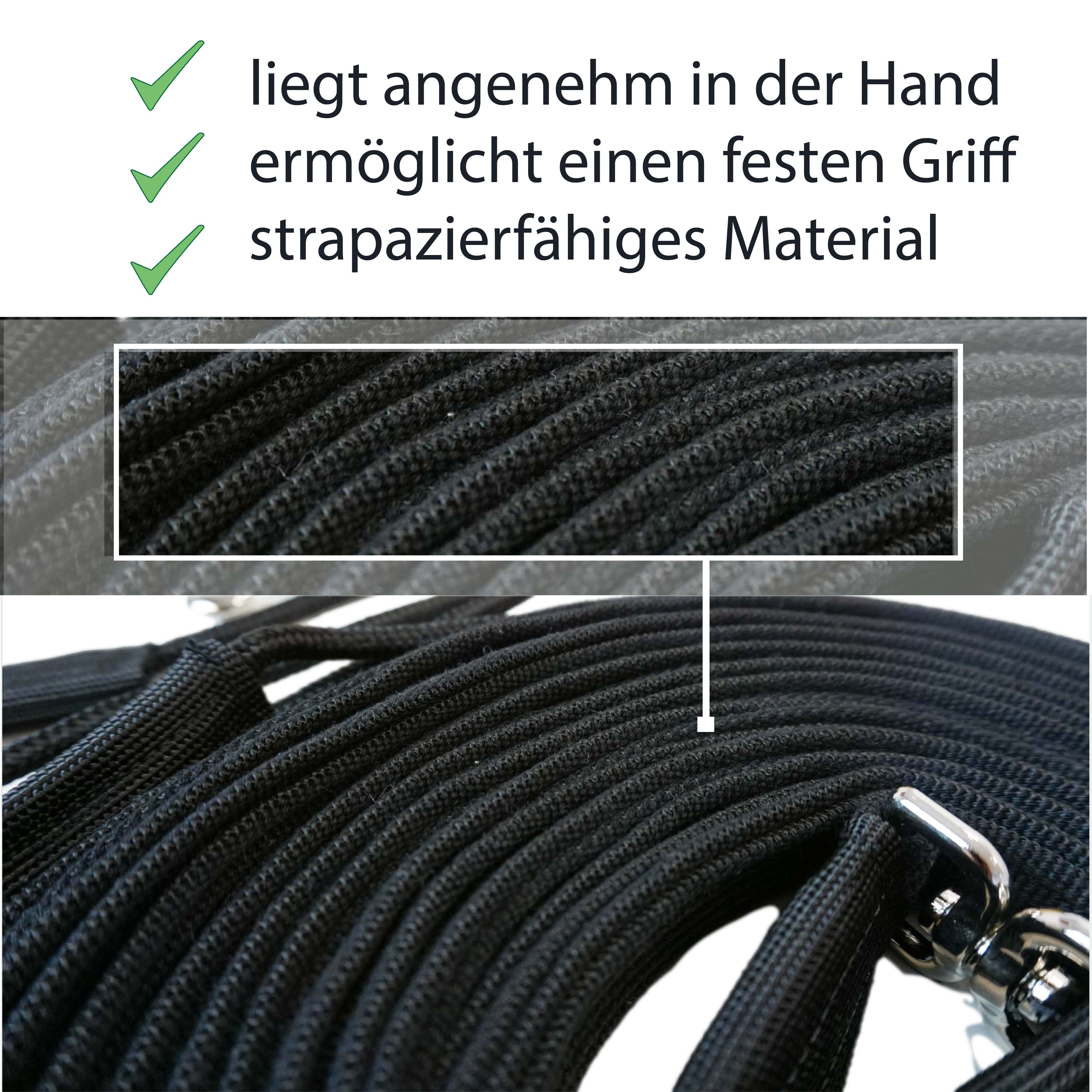 Pferdelinis Führstrick Doppellonge Pferd für Bodenarbeit, Longierleine Länge 16m, Länge 16m