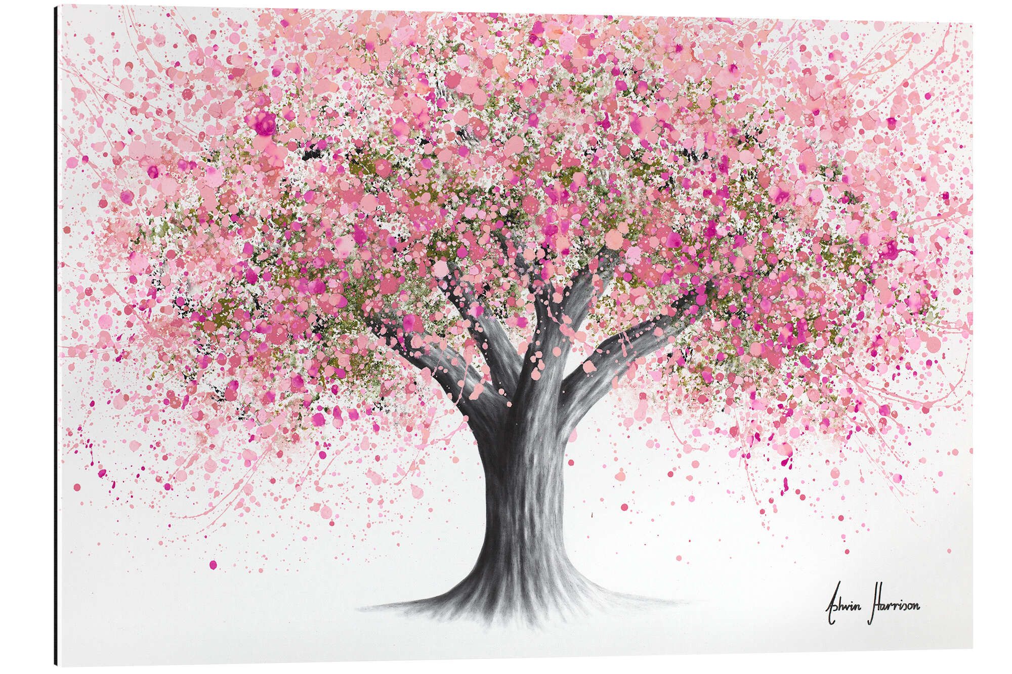 Posterlounge XXL-Wandbild Ashvin Harrison, Blühender Baum aus rosafarbenen Tupfen, Malerei