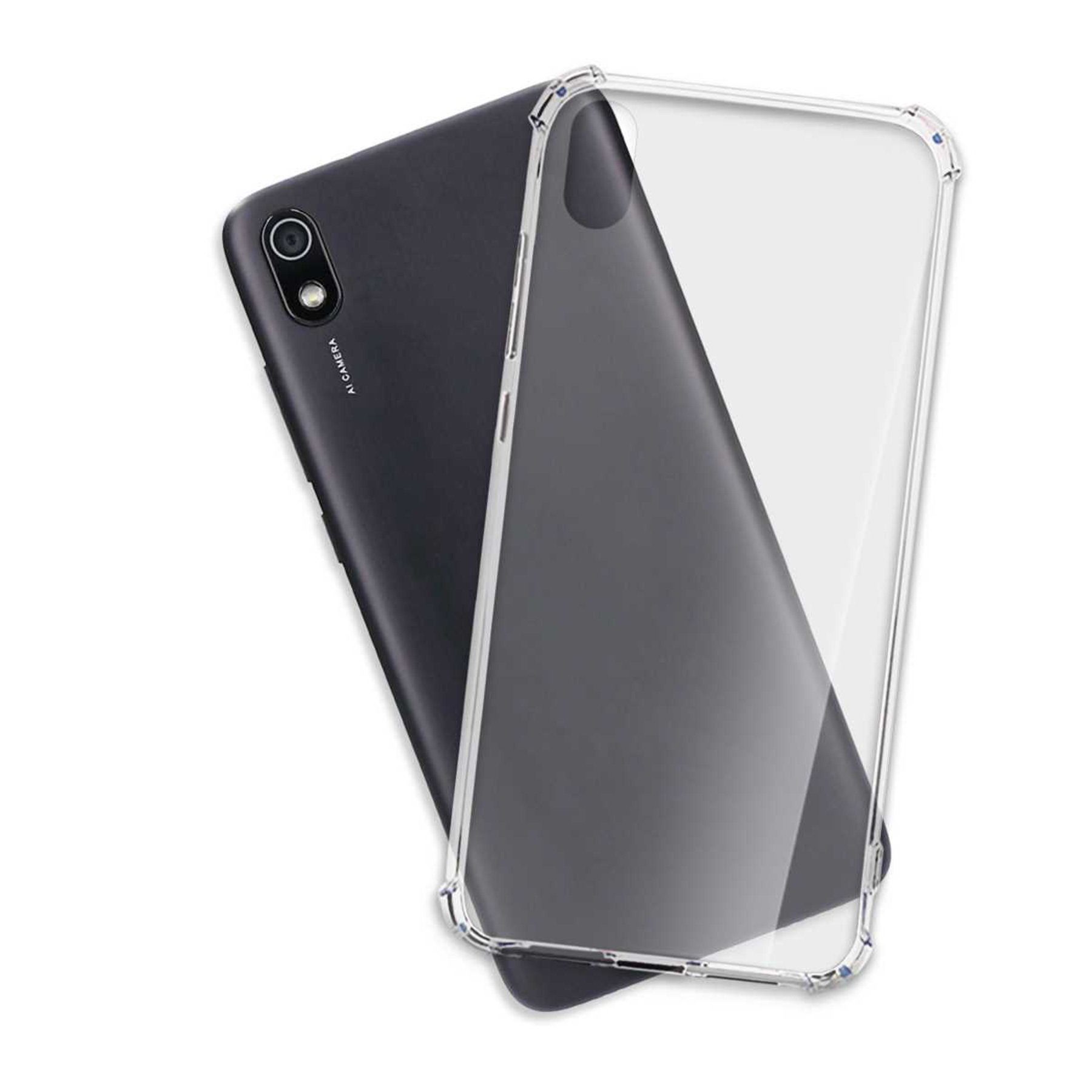 mtb more energy Smartphone-Hülle Clear Armor Case für Xiaomi Redmi 7A, Transparente TPU Schutzhülle Case Backcover mit Anti-Shock Verstärkung