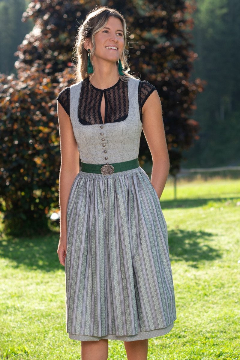 Hammerschmid Dirndl Midi Dirndl 2tlg. - PILLERSEE - hellgrau/tanne günstig online kaufen