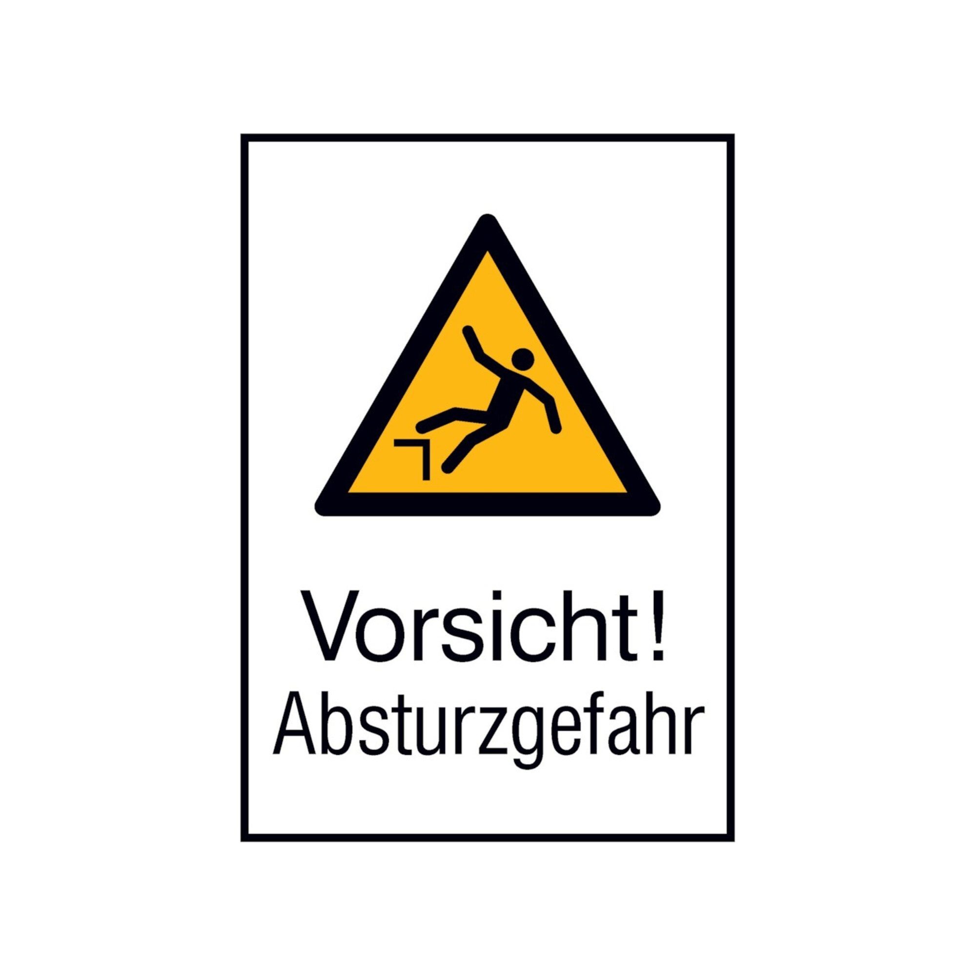 wolk Warnschild SafetyMarking Warnschild Aluminium B262xH371 mm Vorsicht Absturzgefahr