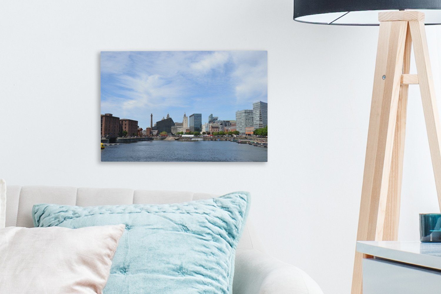 Hafen, Leinwandbild - Wanddeko, cm Wandbild 30x20 Aufhängefertig, Leinwandbilder, (1 Liverpool England St), - OneMillionCanvasses®