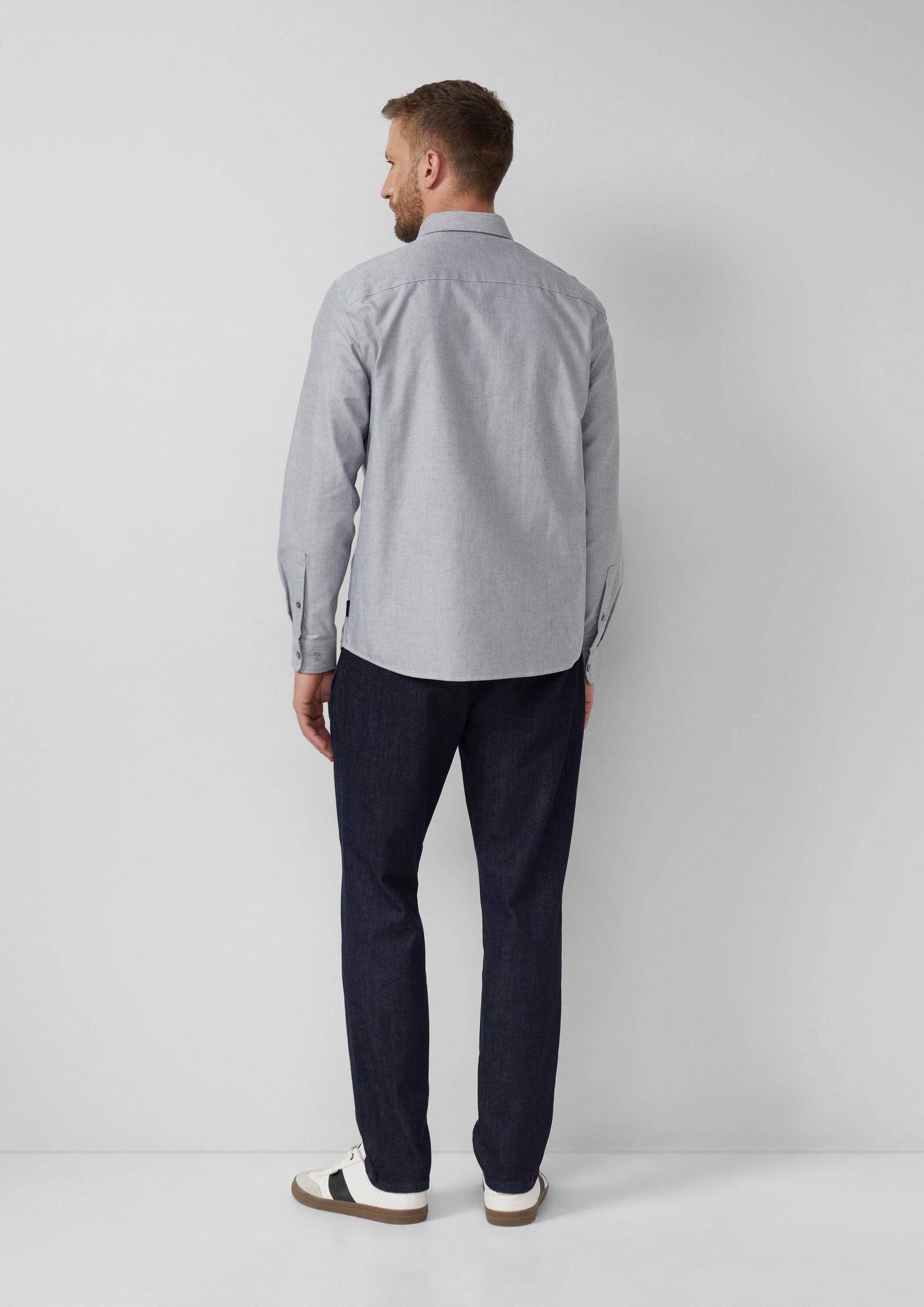 s.Oliver Langarmhemd Hemd Regular Fit: Oxfordhemd mit Button-Down-Kragen