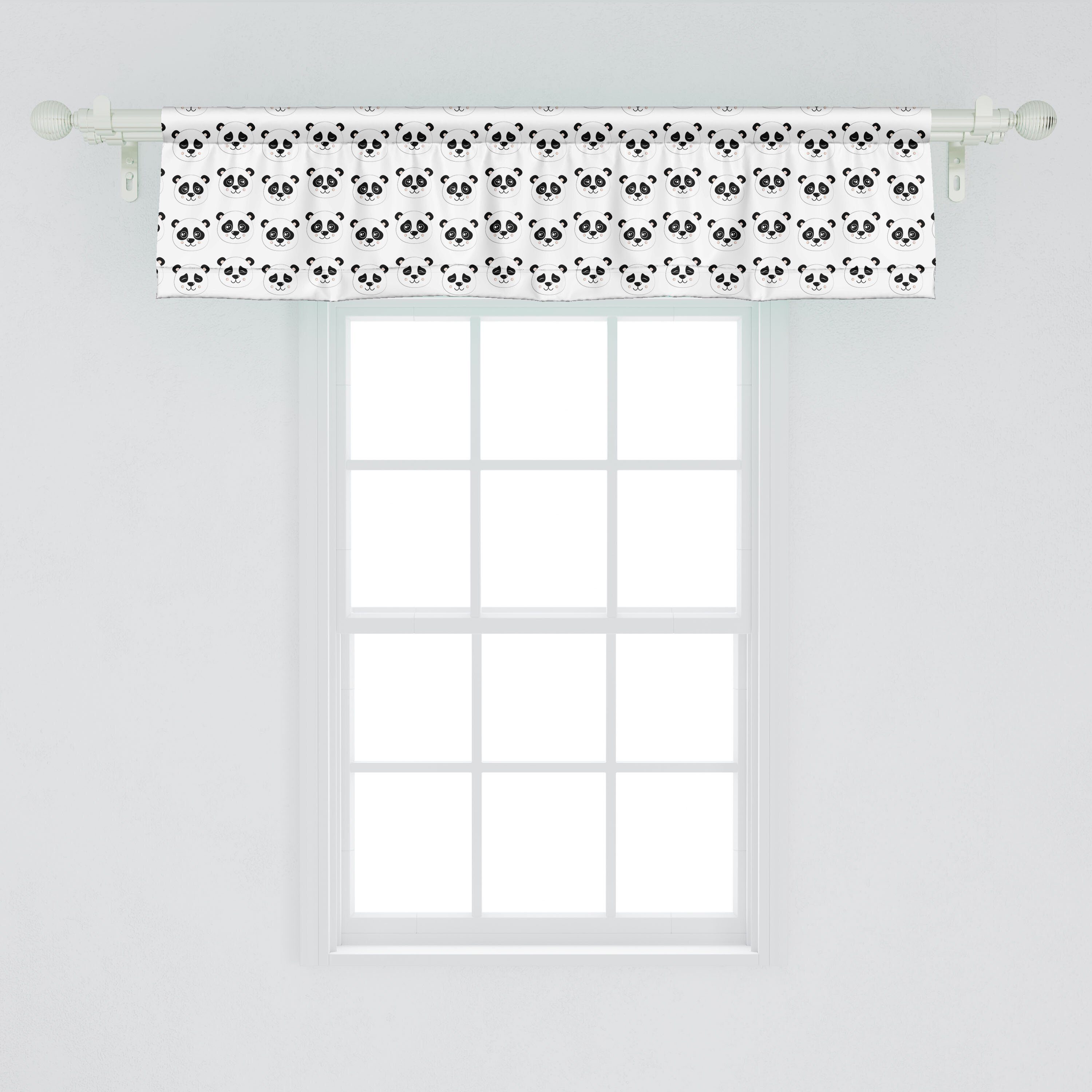 Panda Dekor Nursery Bär Microfaser, Abakuhaus, Scheibengardine Vorhang Volant mit Küche Faces für Schlafzimmer Stangentasche,