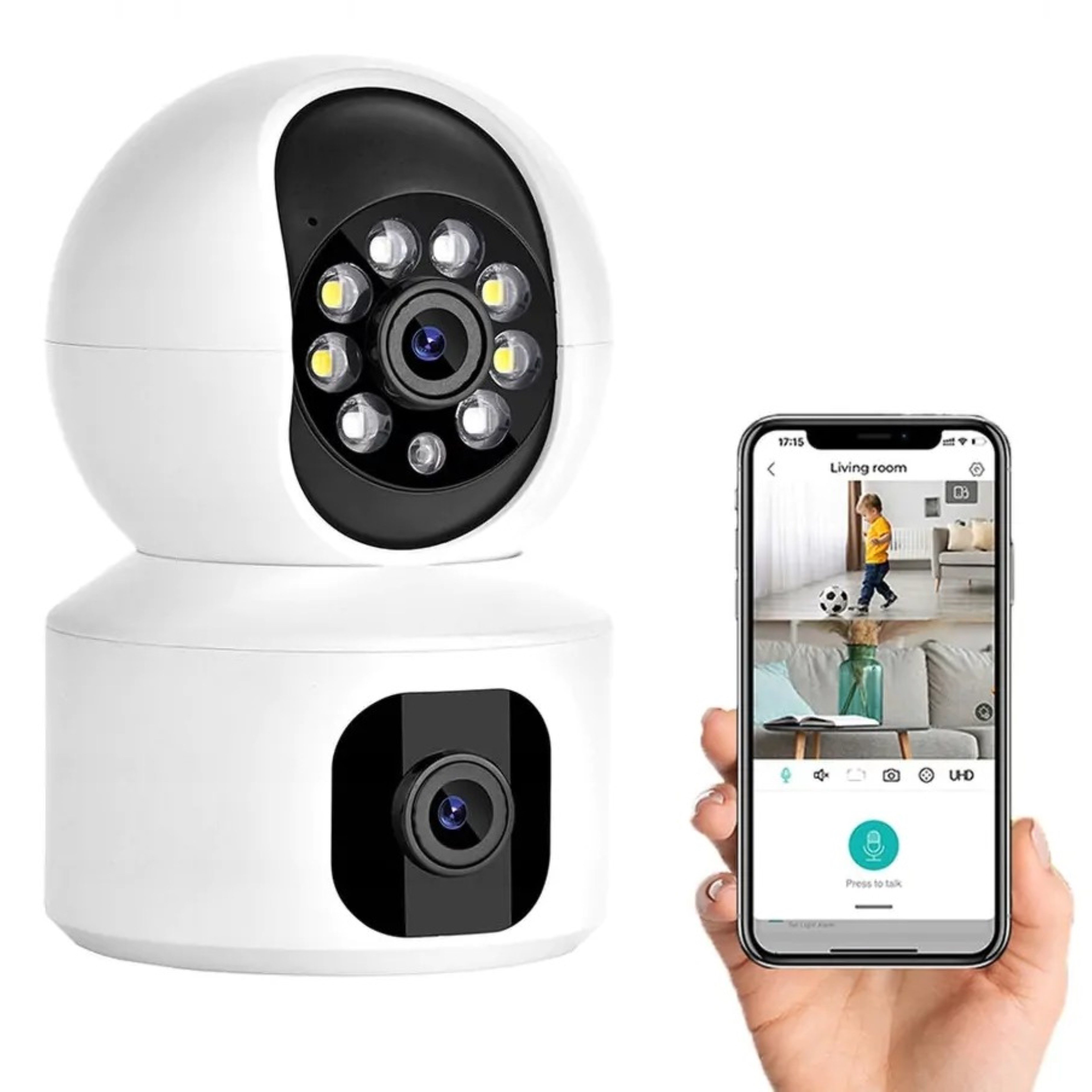 Video-Babyphone Doppelte WiFi Kamera HD Zoom Nachtsicht Babymonitor Überwachung