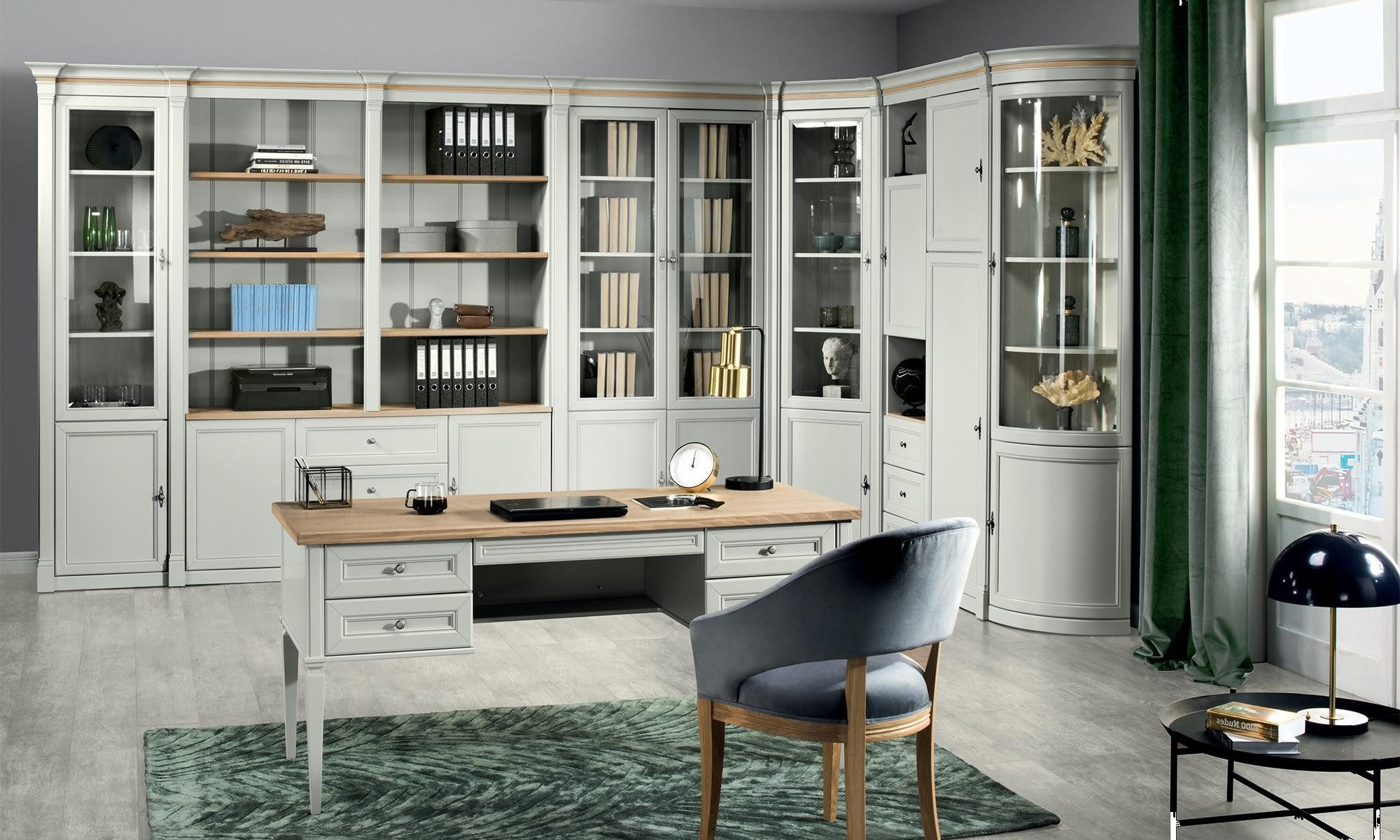 Xlmoebel Eckschrank Wand-Eckschrank aus Holz mit elegantem Design für Büro und Stauraum (Eckschrank) Hergestellt in Europa