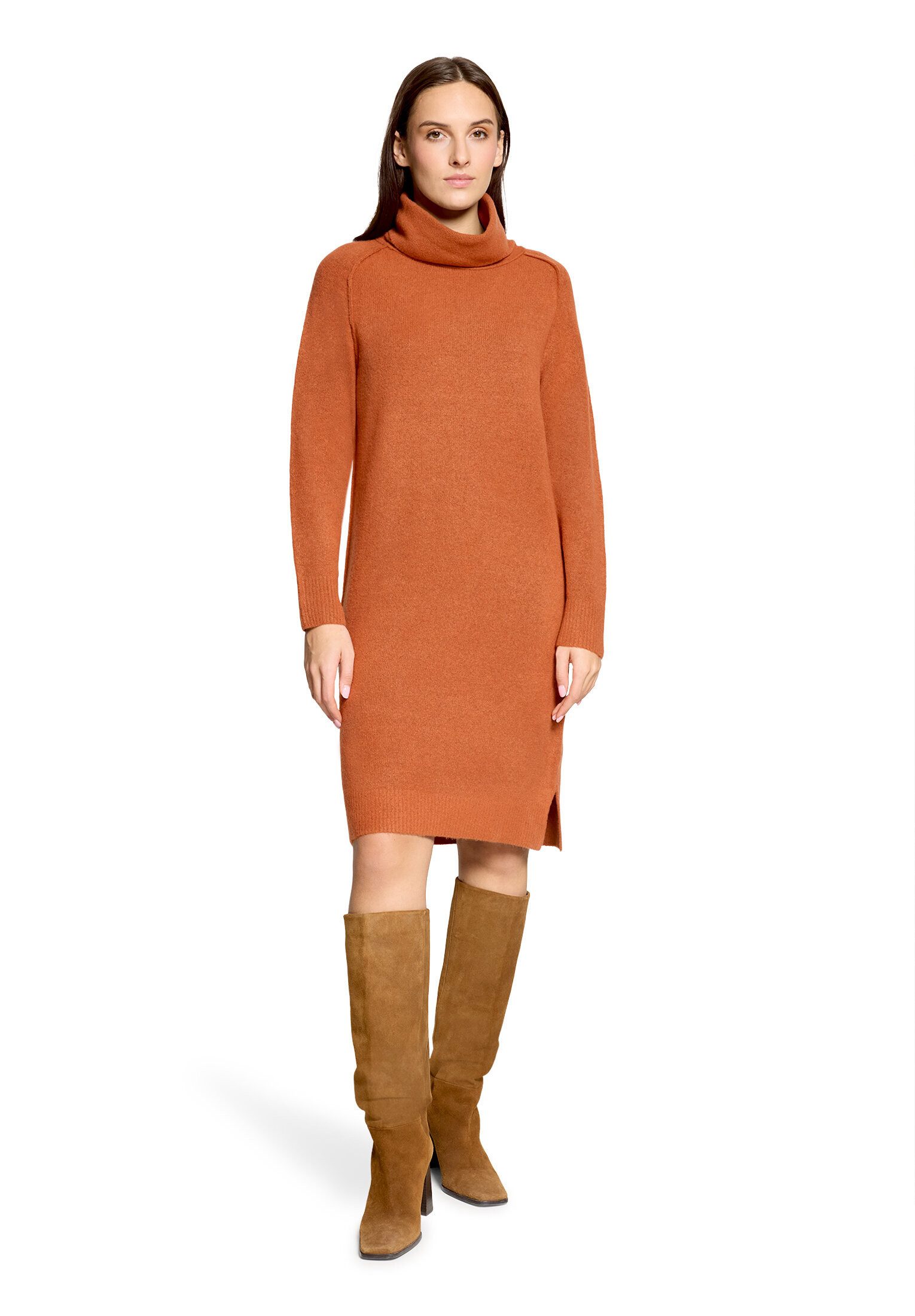 Cartoon Strickkleid Damen mit Turtle Neck