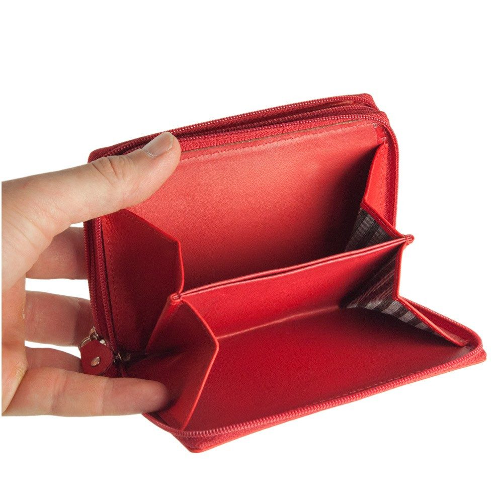BRANCO Geldbörse Große Damen-Geldbörse / Portemonnaie, Leder, Rot, Branco 230