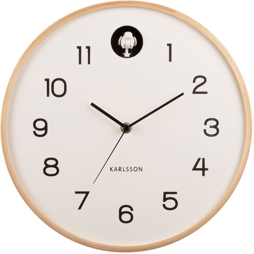 Karlsson Wanduhr Karlsson Wanduhr mit Holzgehäuse und grauem Zifferblatt