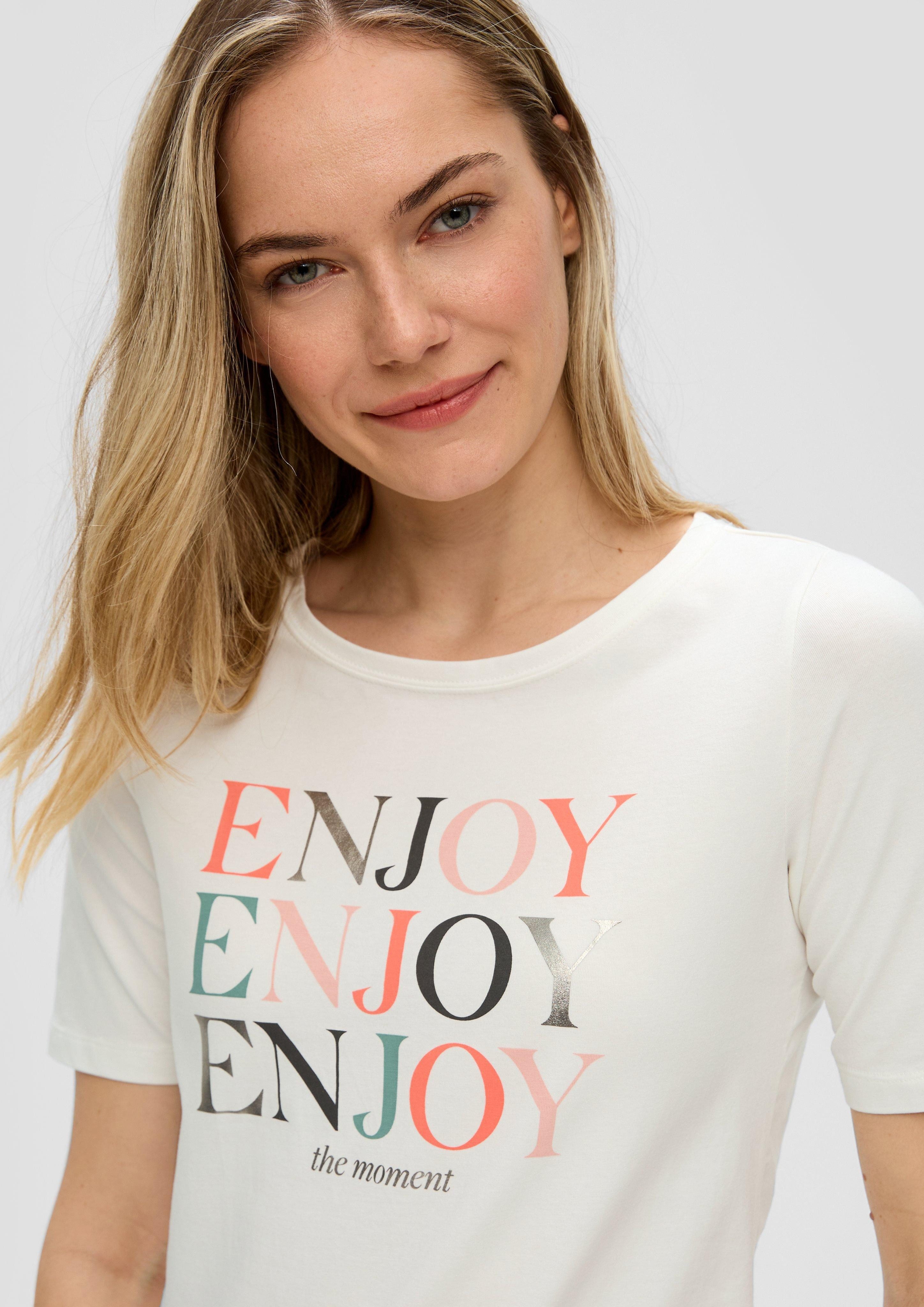 s.Oliver Kurzarmshirt T-Shirt aus Baumwollstretch günstig online kaufen
