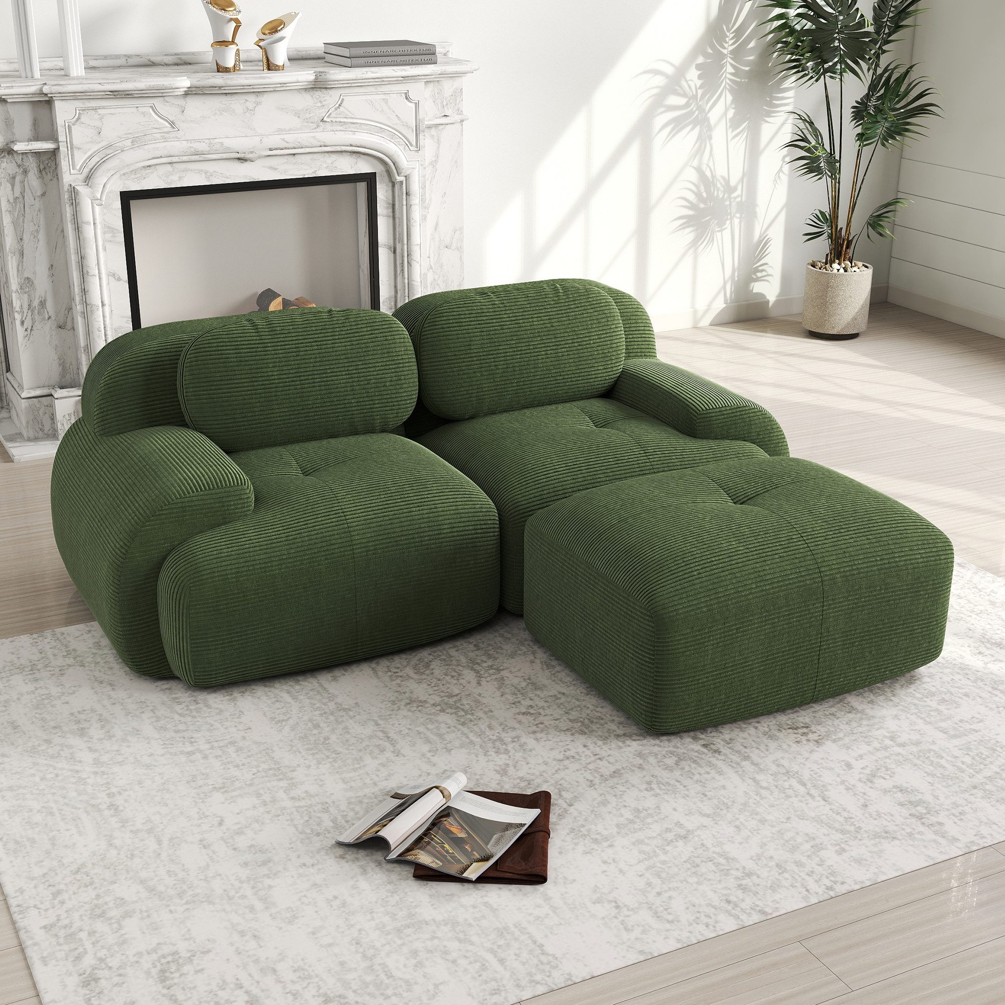 Odikalo 2-Sitzer Ecksofa modular kombinierbar, 82'' günstig online kaufen