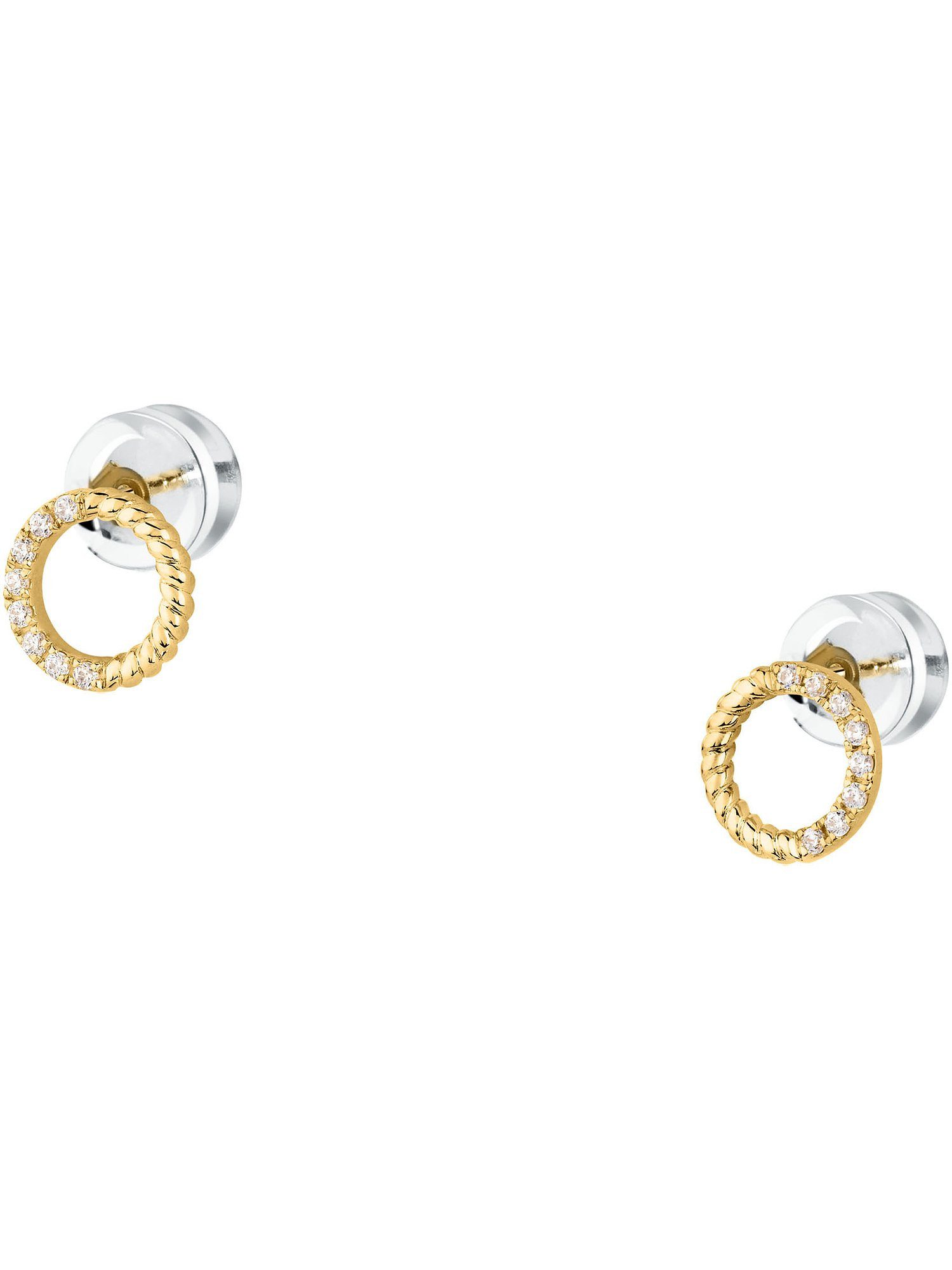 FAVS Paar Ohrstecker FAVS Damen-Ohrstecker 375er Gelbgold 16 Zirkonia