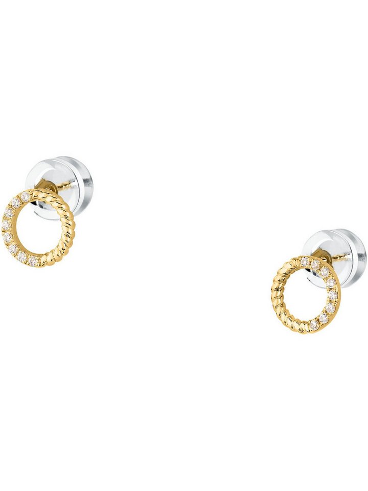 FAVS Paar Ohrstecker FAVS Damen-Ohrstecker 375er Gelbgold 16 Zirkonia