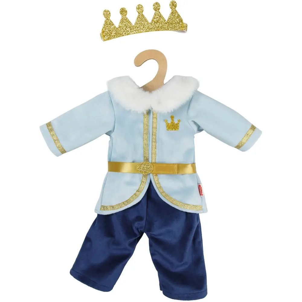 Heless Puppenkleidung Puppenoutfit ''Prinz Luka'' mit Krone und Plüsch-Kragen, Gr. 28-35 cm