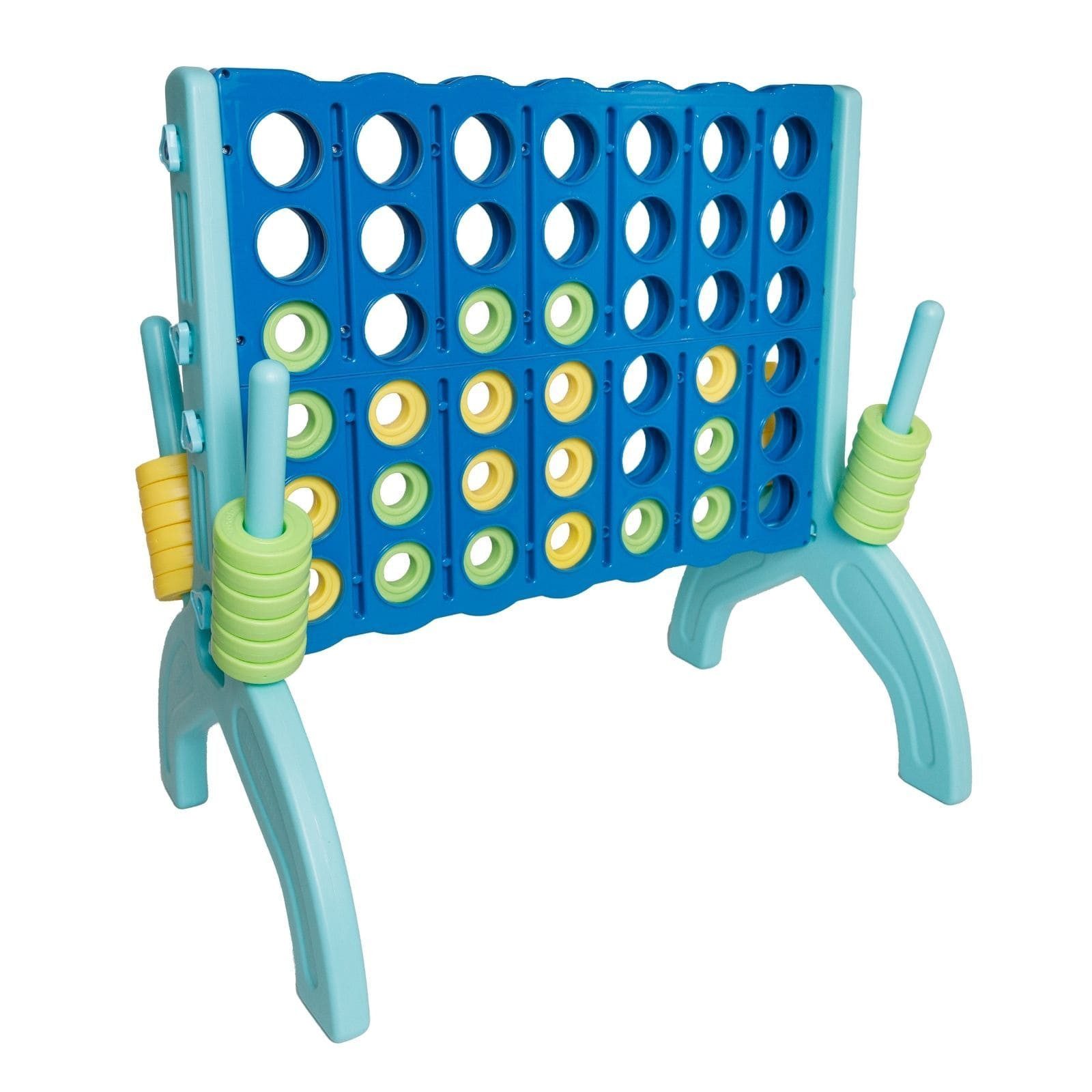 alldoro Spiel 60011 - Riesen XL 4 gewinnt Spiel 73 x 49 x 72 cm, indoor & outdoor, Strategiespiel, großes 4 in einer Reihe Spiel im Jumbo-Format, 2 Spieler, ab 3 Jahren