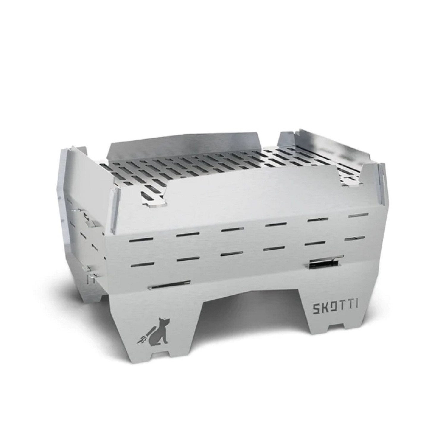 SKOTTI Gasgrill Skotti Grill Mini Holzkohlegrill Campinggrill faltbar mit Tasche