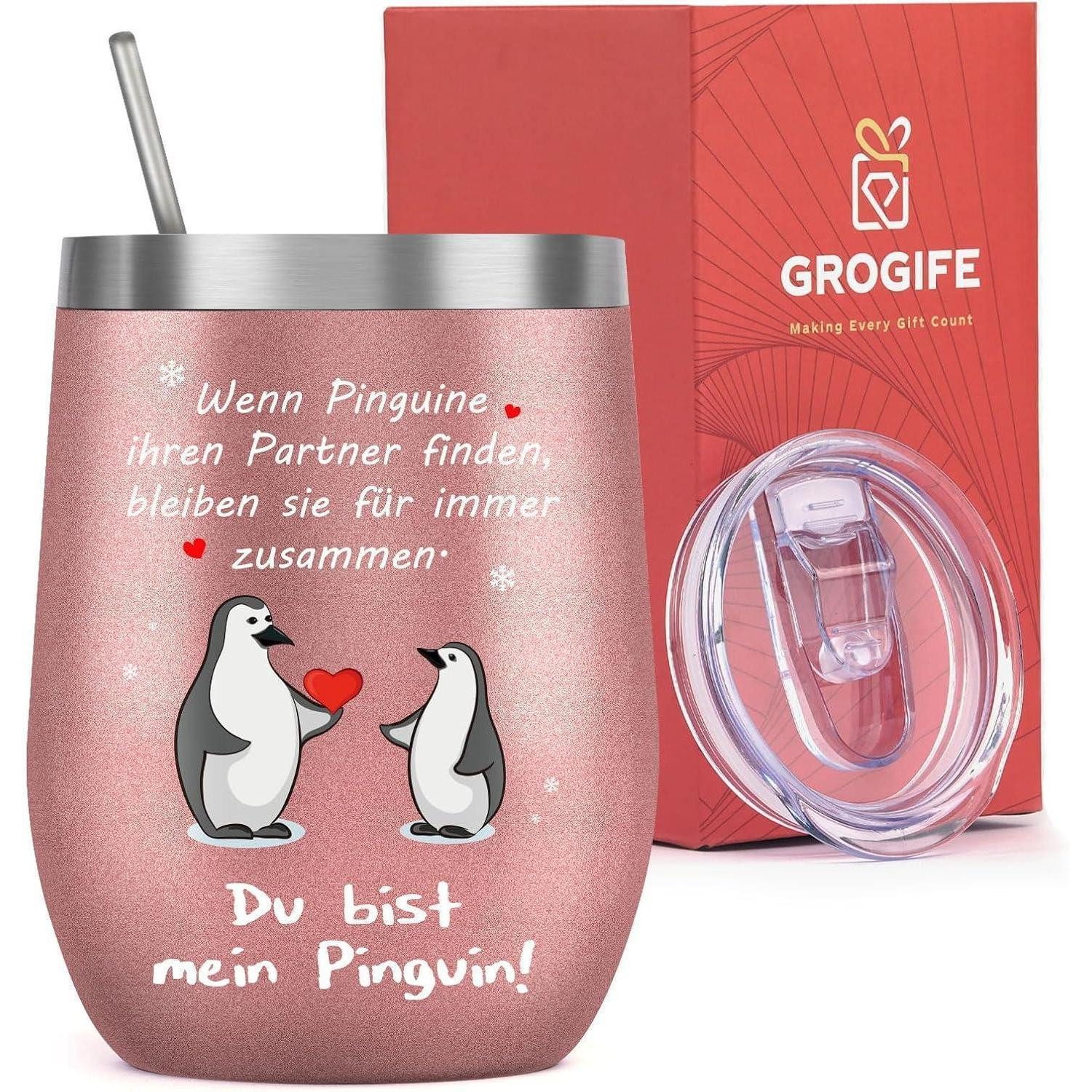 Thermobecher In Pinguin-Design – 280 Ml, Aus Edelstahl, Hält Getränke 8 Stunden Warm/kalt