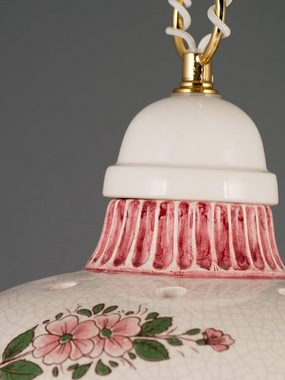 Helios Leuchten Pendelleuchte Küchenlampe Keramik, Keramiklampe, Deckenlampe, Hängelampe, für Küche Esstisch Landhaus, handgefertigt handbemalt