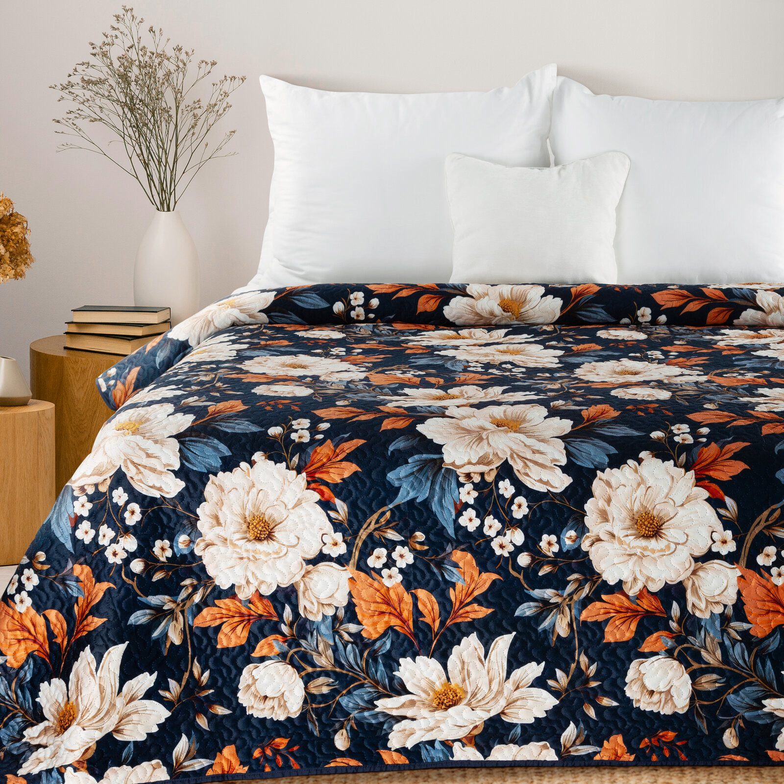 Design91 Bettüberwurf Patchworkdecke Blumenmuster, Blumen Muster Gesteppt A günstig online kaufen