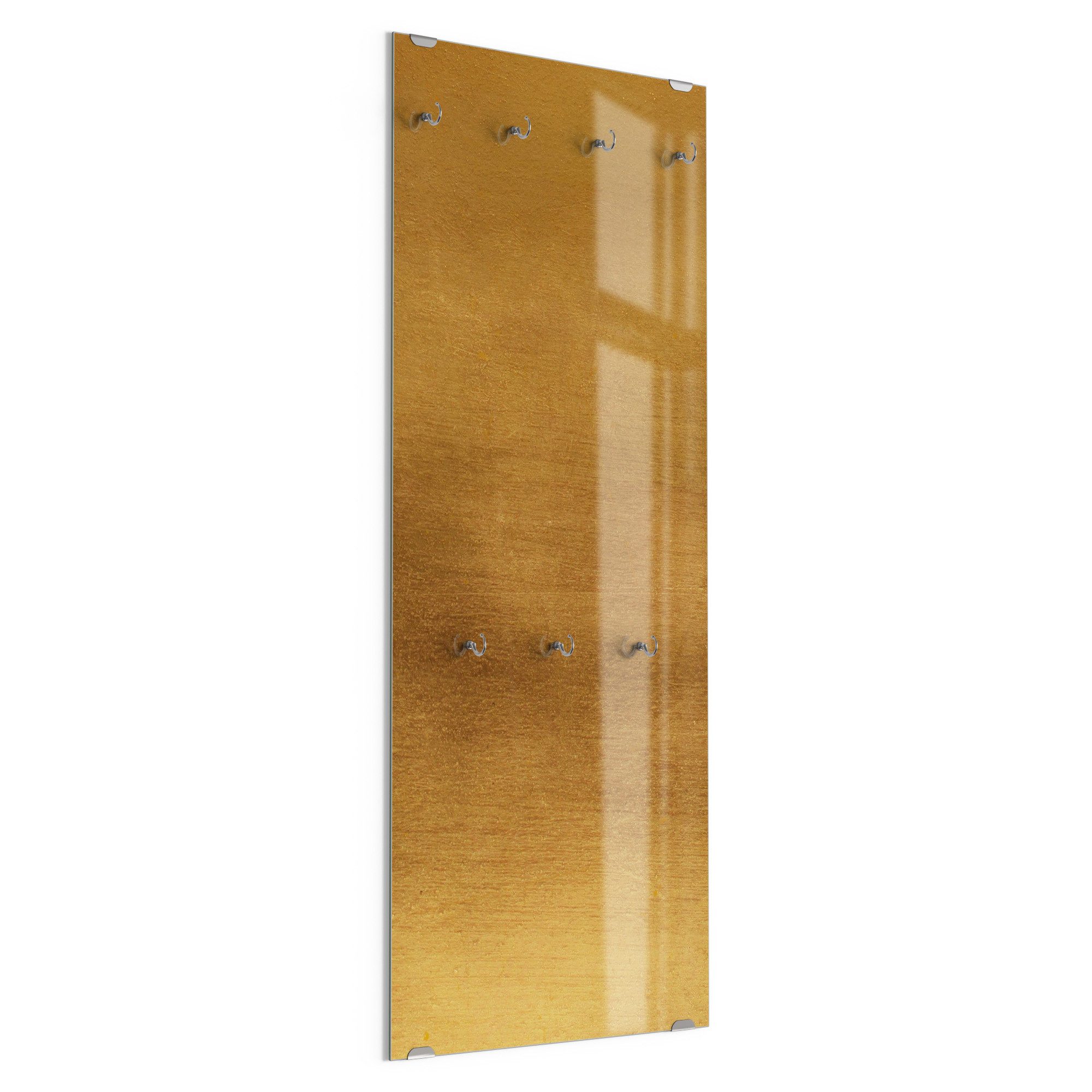 DEQORI Kleiderhaken 'Gebürstetes Goldblech', Glas Garderobe hängend Flur Jackenhalter modern Wandgarderobe Haken