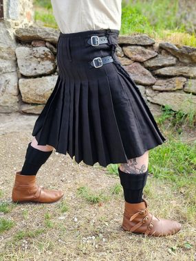 Vehi Mercatus Wikinger-Kostüm Schottenrock schwarz, 8 Yard Kilt XL