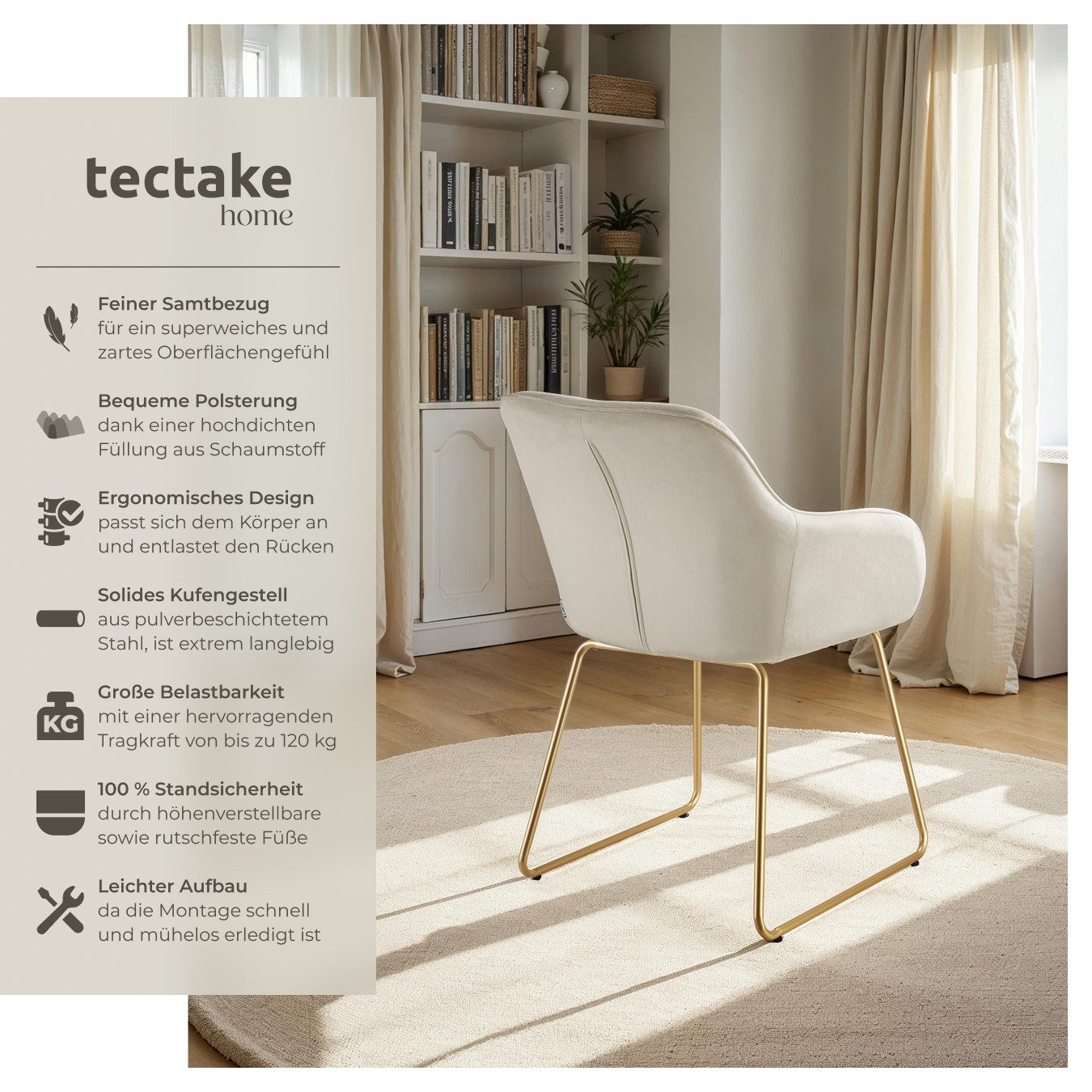 tectake Esszimmerstuhl Jeane (Set, 6 St), günstig online kaufen