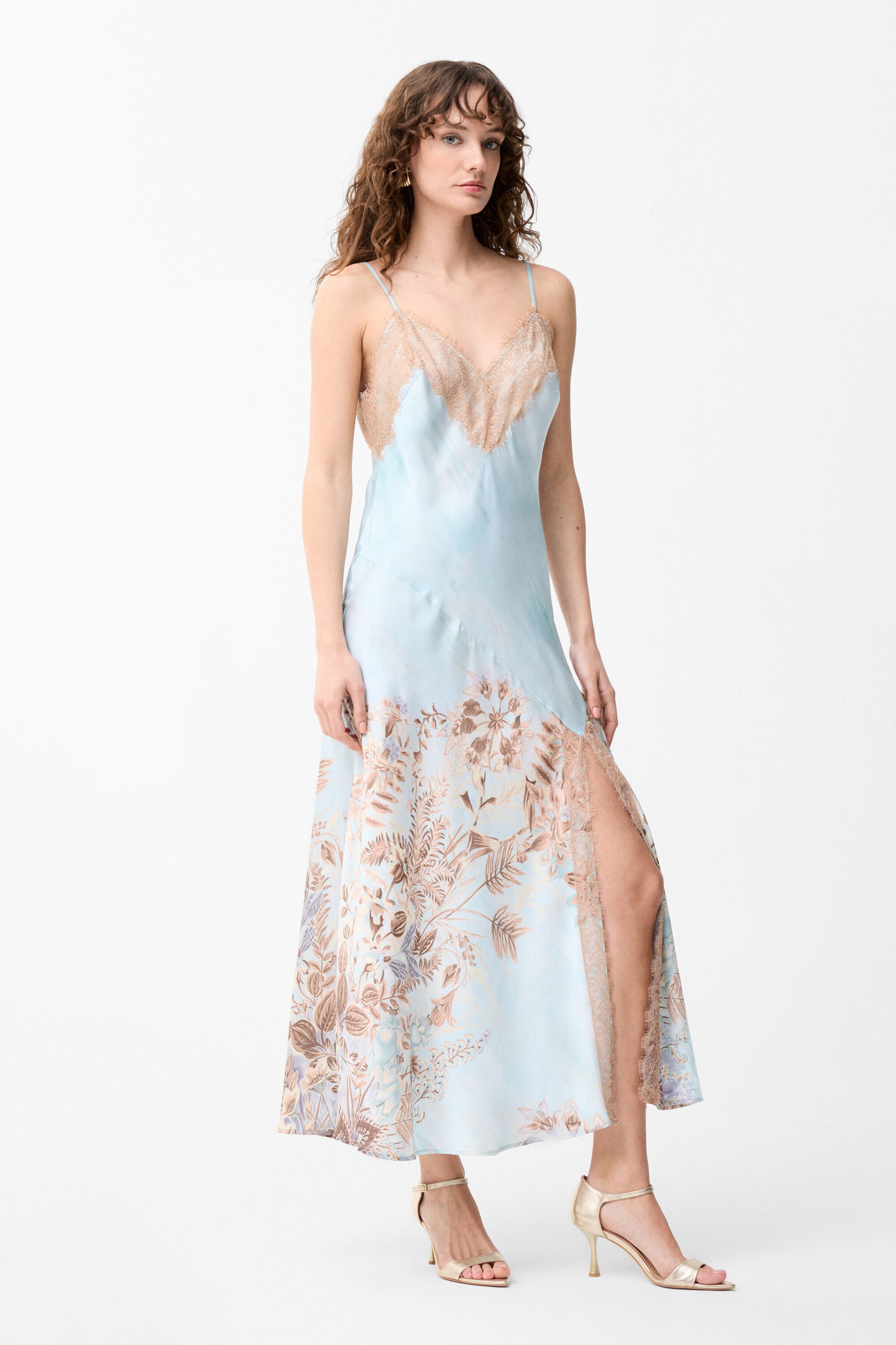 adL Cocktailkleid Gemustertes Kleid mit Trägern