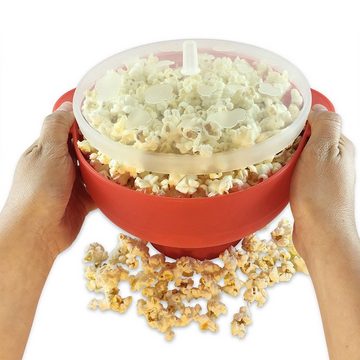 KÜLER Popcorn-Pfanne Popcornmaschine,Popcorn-Eimer,Mikrowellenfest,Rot