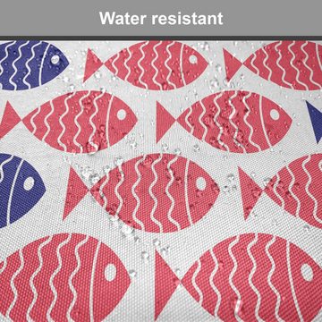 Abakuhaus Stuhlkissen Dekoratives wasserfestes Kissen mit Riemen für Küchensitze, Fisch Nautik-Fisch-Thema-Entwurf