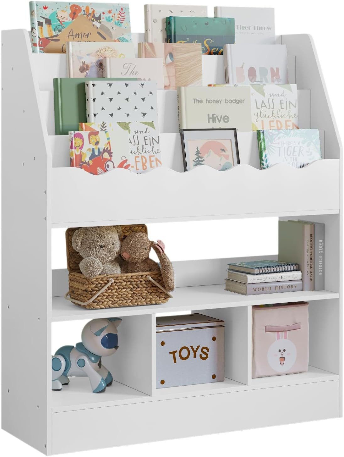 Woltu Kinderregal, 1-tlg., weißes Bücherregal Montessori, günstig online kaufen