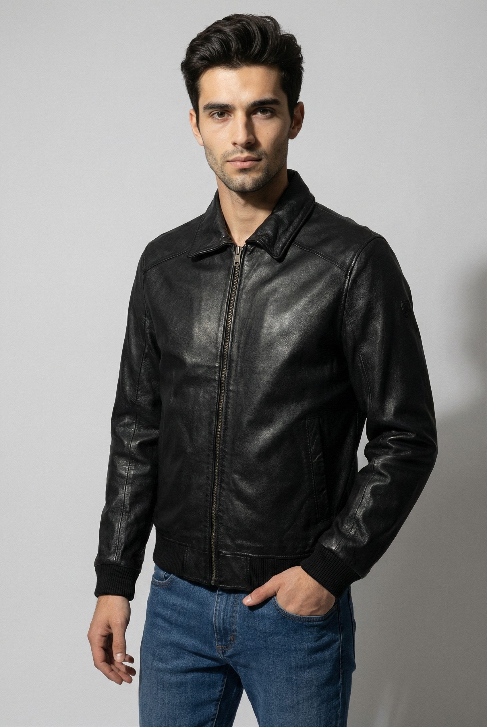 Mauritius Lederjacke MMCrovig mit Umlegekragen günstig online kaufen