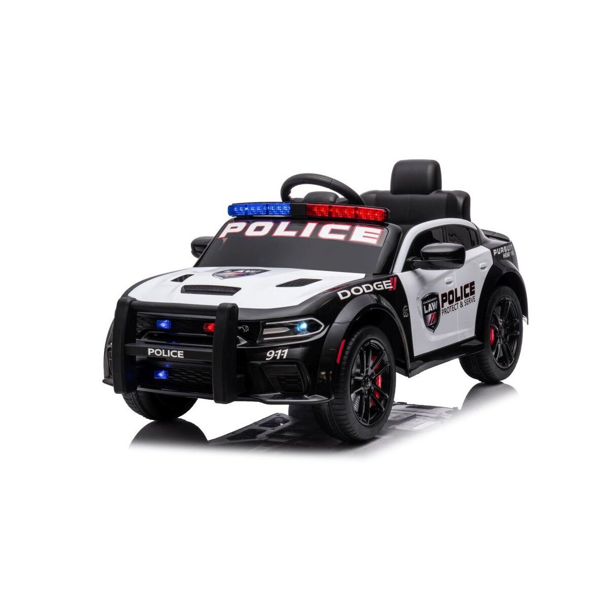 Wisam Elektro-Kinderauto Elektro Auto Batterieauto Auto Dodge Charger Police Weiß und
