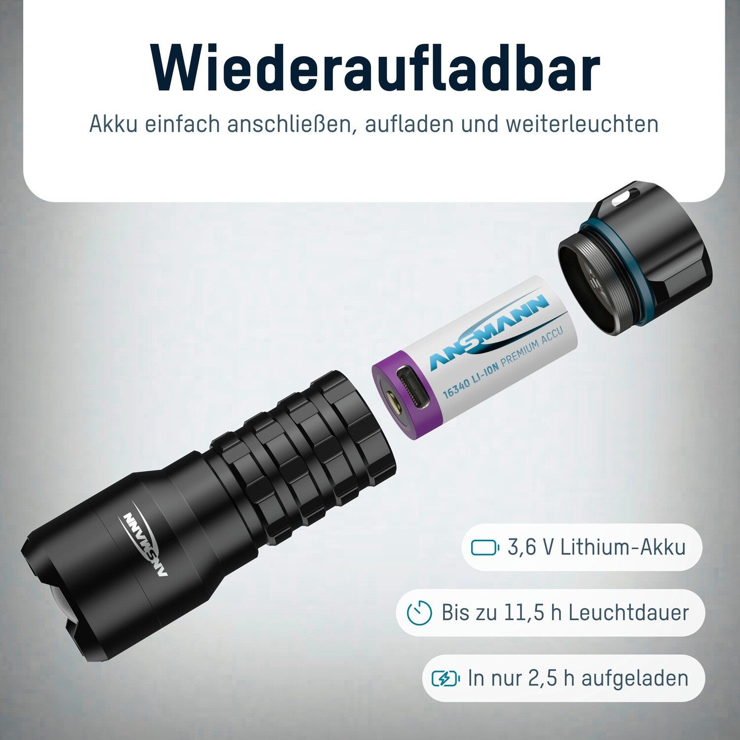 ANSMANN AG Taschenlampe Taschenlampe Survival TS450RF