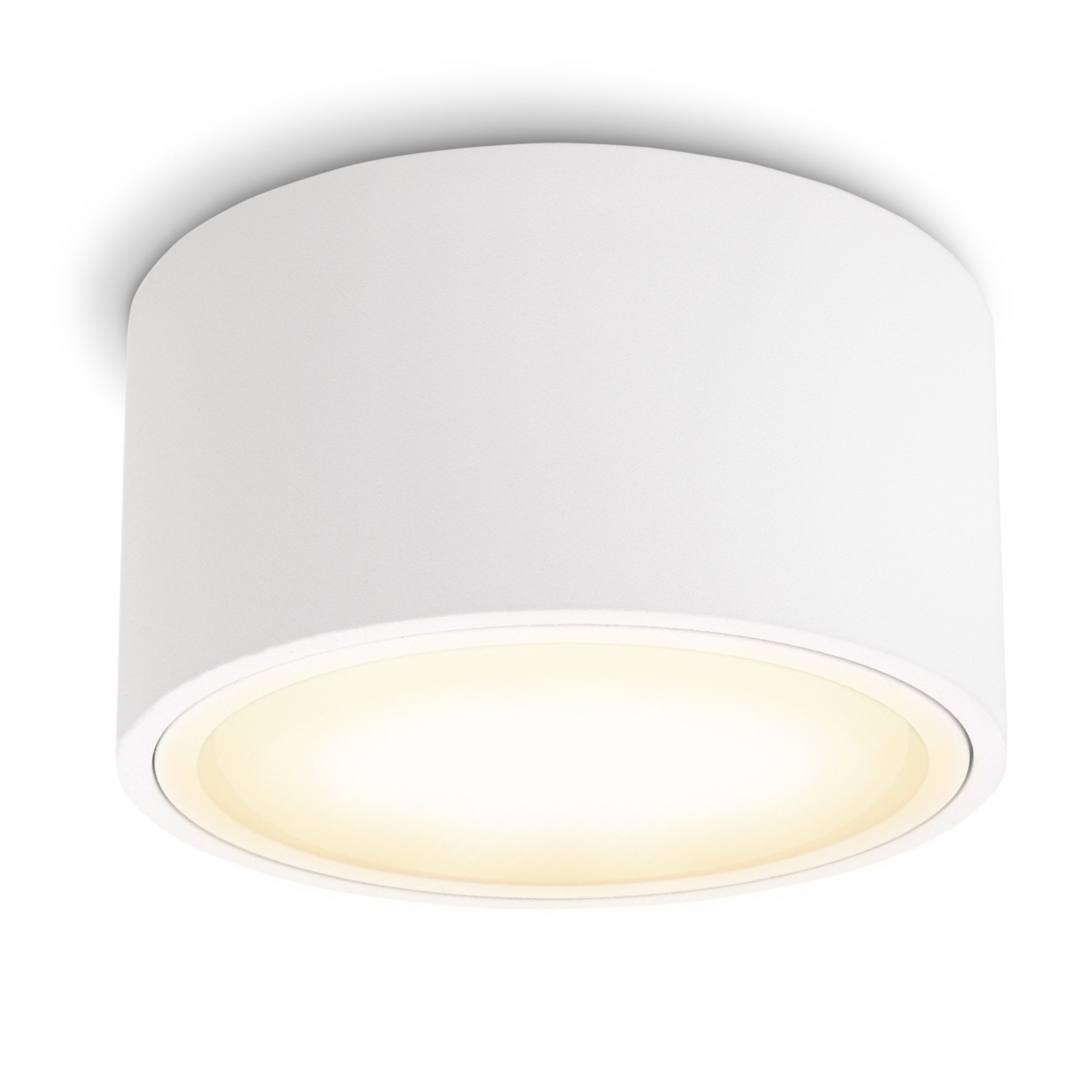 SSC-LUXon LED Aufbaustrahler Flacher LED Aufbaustrahler CELI-X in rund & matt weiss mit 5W, Warmweiß