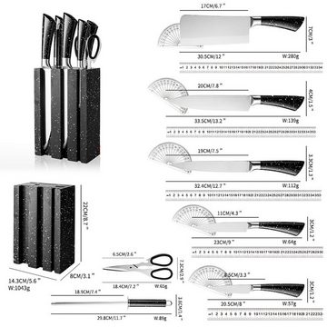 DOPWii Messer-Set Messer-Set mit Block, 8-teiliges scharfes Küchenmesser-Set, mit Schärfer, Schneiden, Würfeln Schneiden